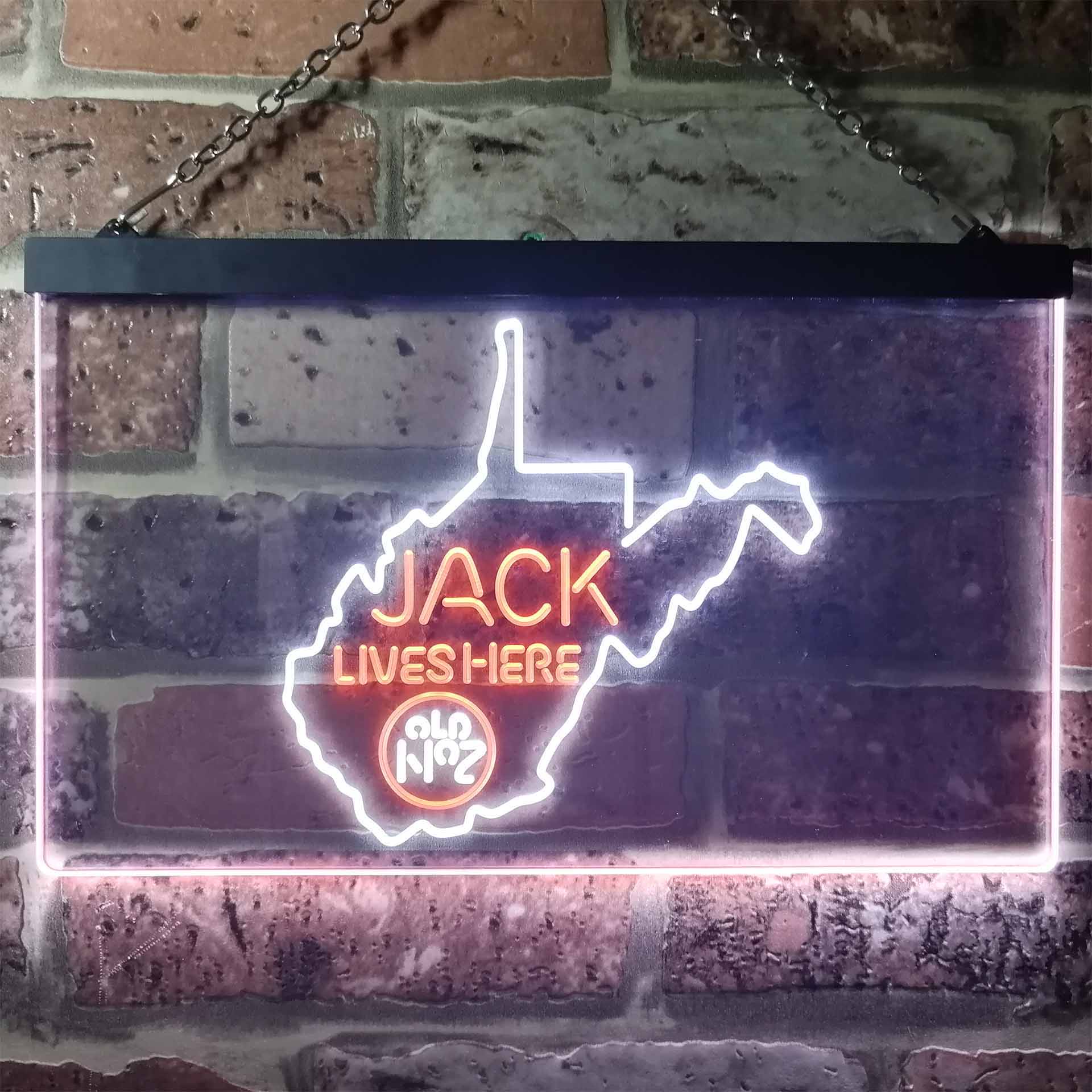 West Viginia Jack Lives Here Dual Color LED Neon Sign ProLedSign