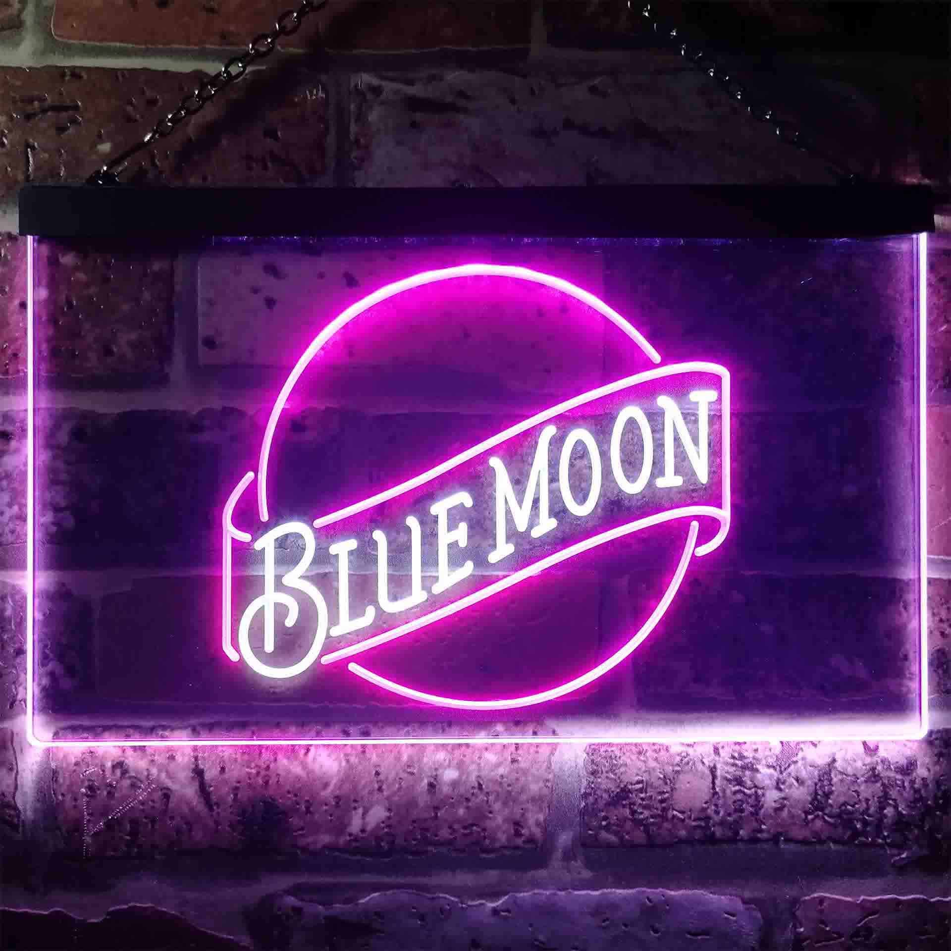 Blue Moon Beer Bar Dual Color LED Neon Sign ProLedSign