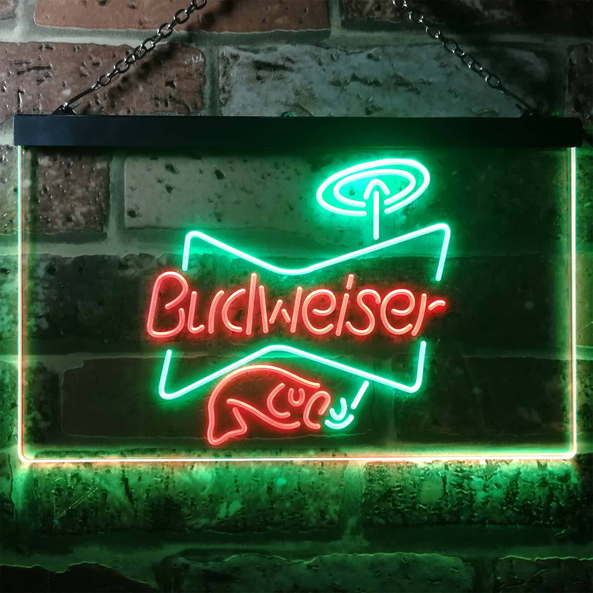 Budweiser Fish Dual Color LED Neon Sign ProLedSign