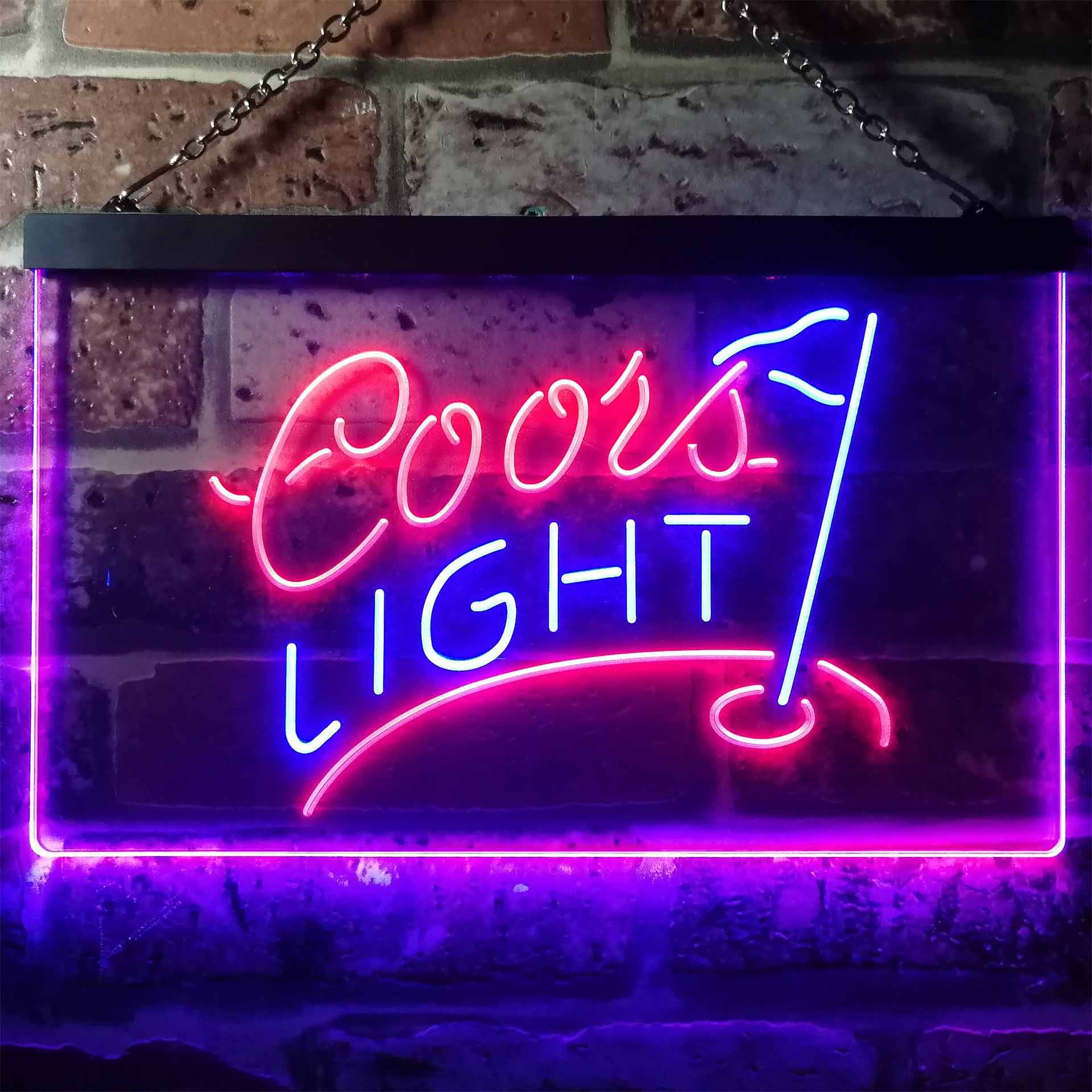 Coors Light Golf Dual Color LED Neon Sign ProLedSign