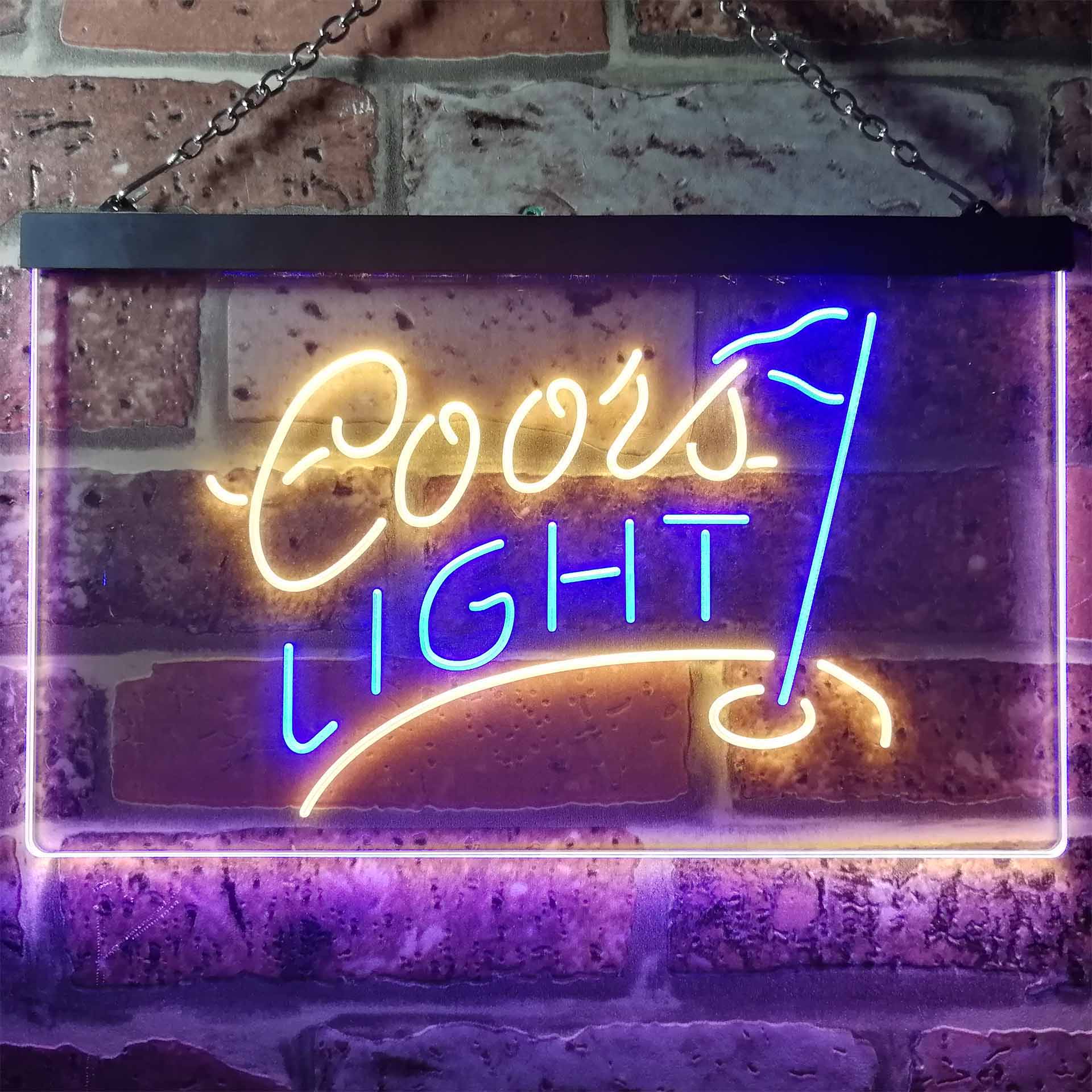 Coors Light Golf Dual Color LED Neon Sign ProLedSign