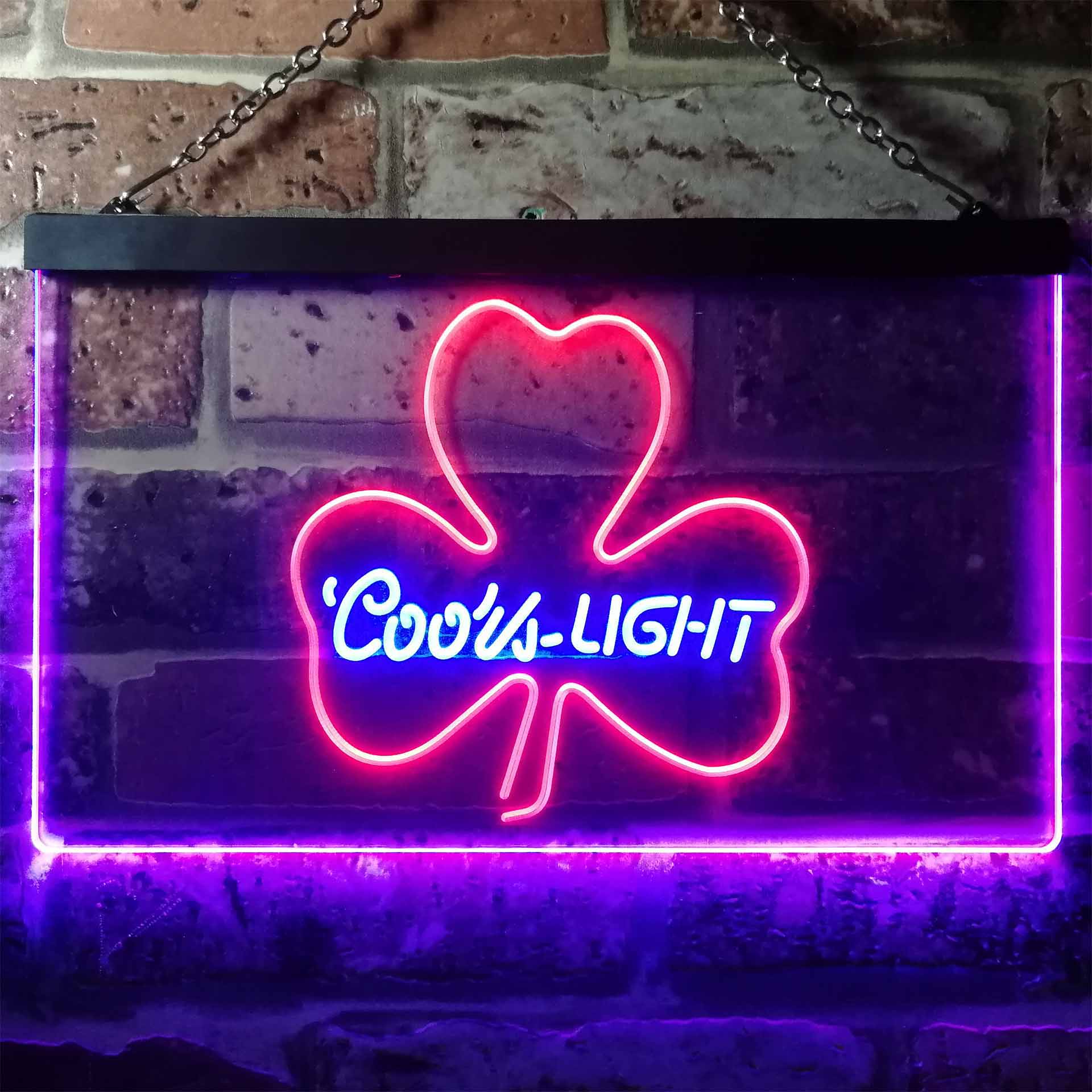 Coors Light Green Clover Shamrock Neon-Like LED Sign
