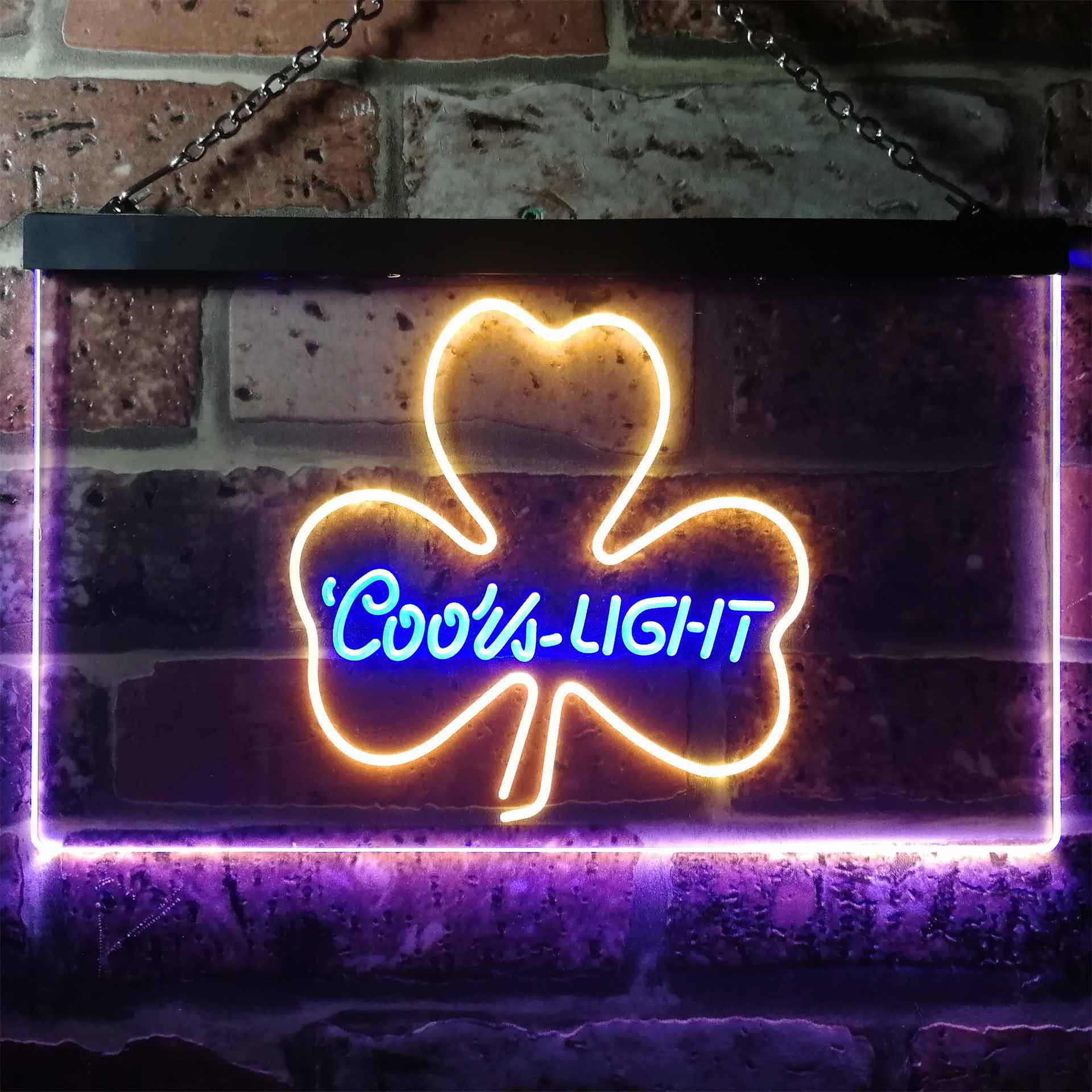 Coors Light Green Clover Shamrock Neon-Like LED Sign