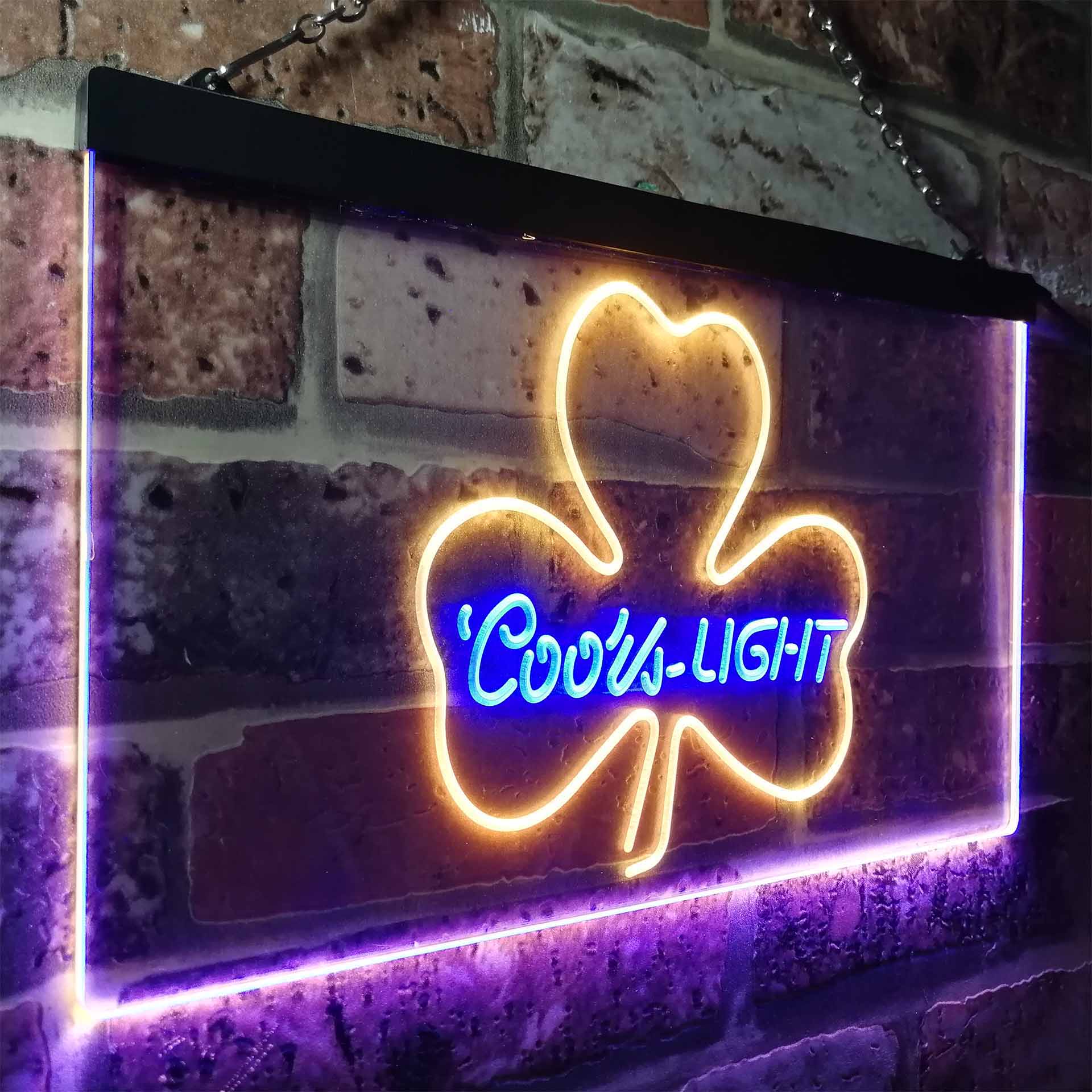 Coors Light Green Clover Shamrock Neon-Like LED Sign