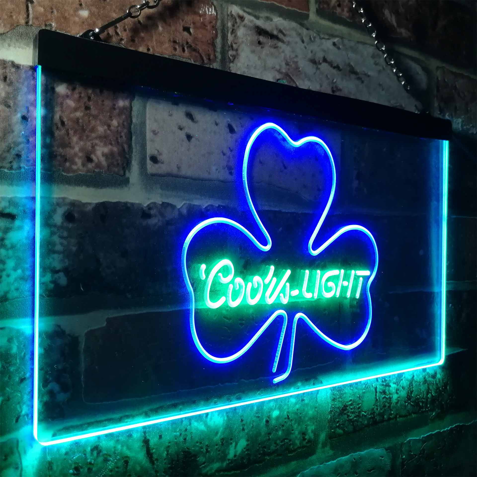 Coors Light Green Clover Shamrock Neon-Like LED Sign