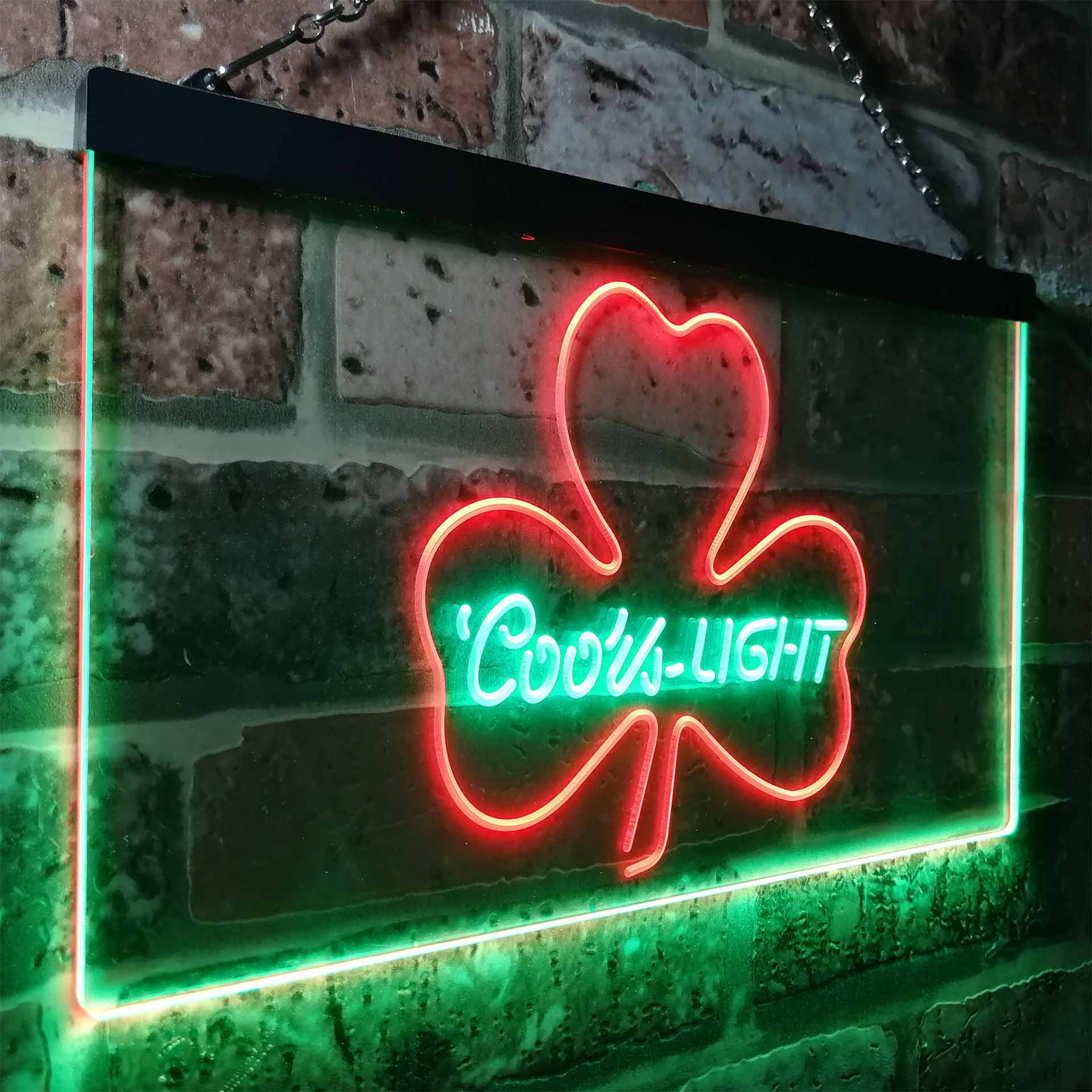Coors Light Green Clover Shamrock Neon-Like LED Sign