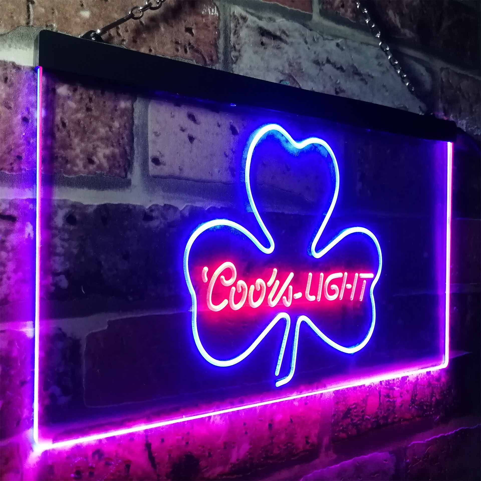 Coors Light Green Clover Shamrock Neon-Like LED Sign