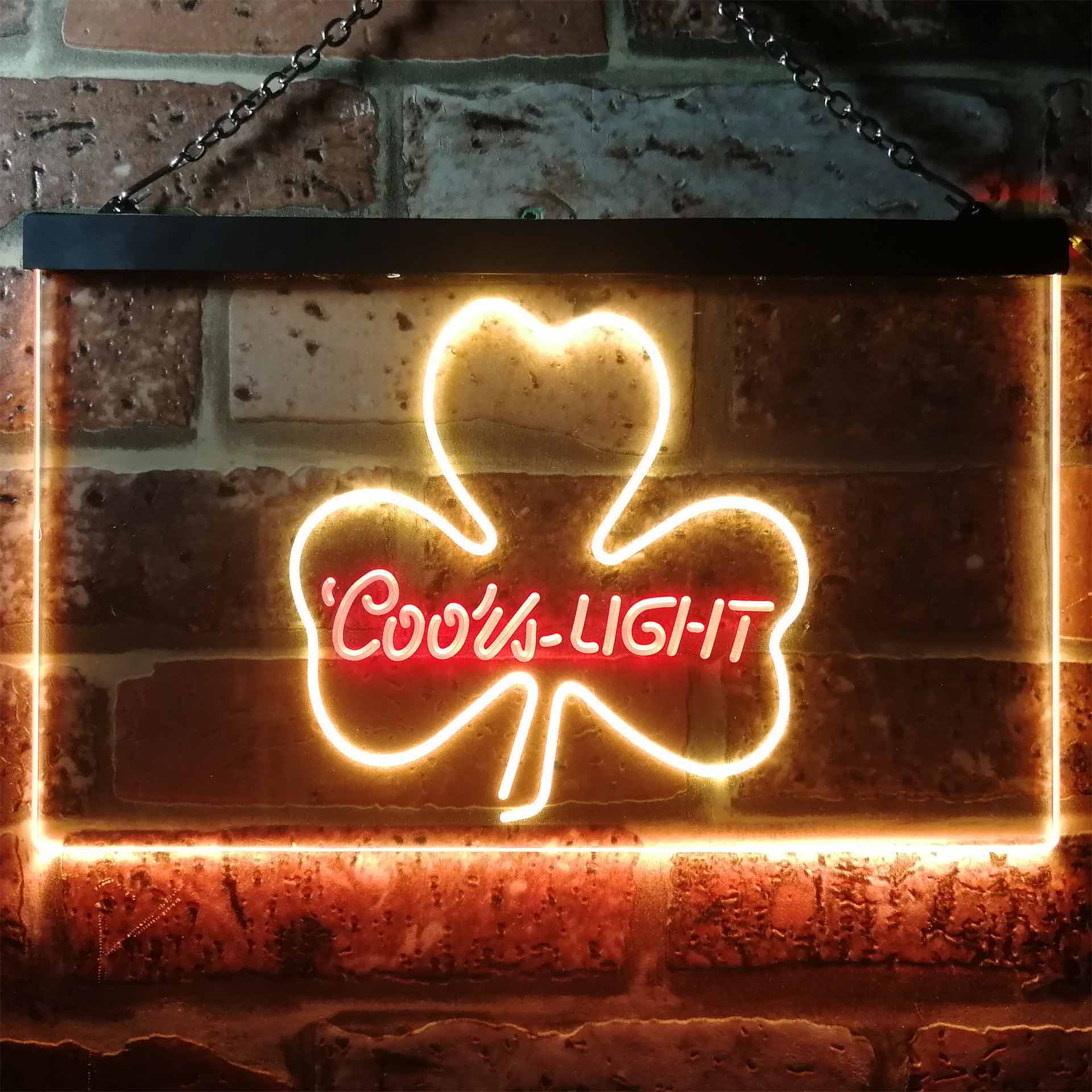Coors Light Green Clover Shamrock Neon-Like LED Sign