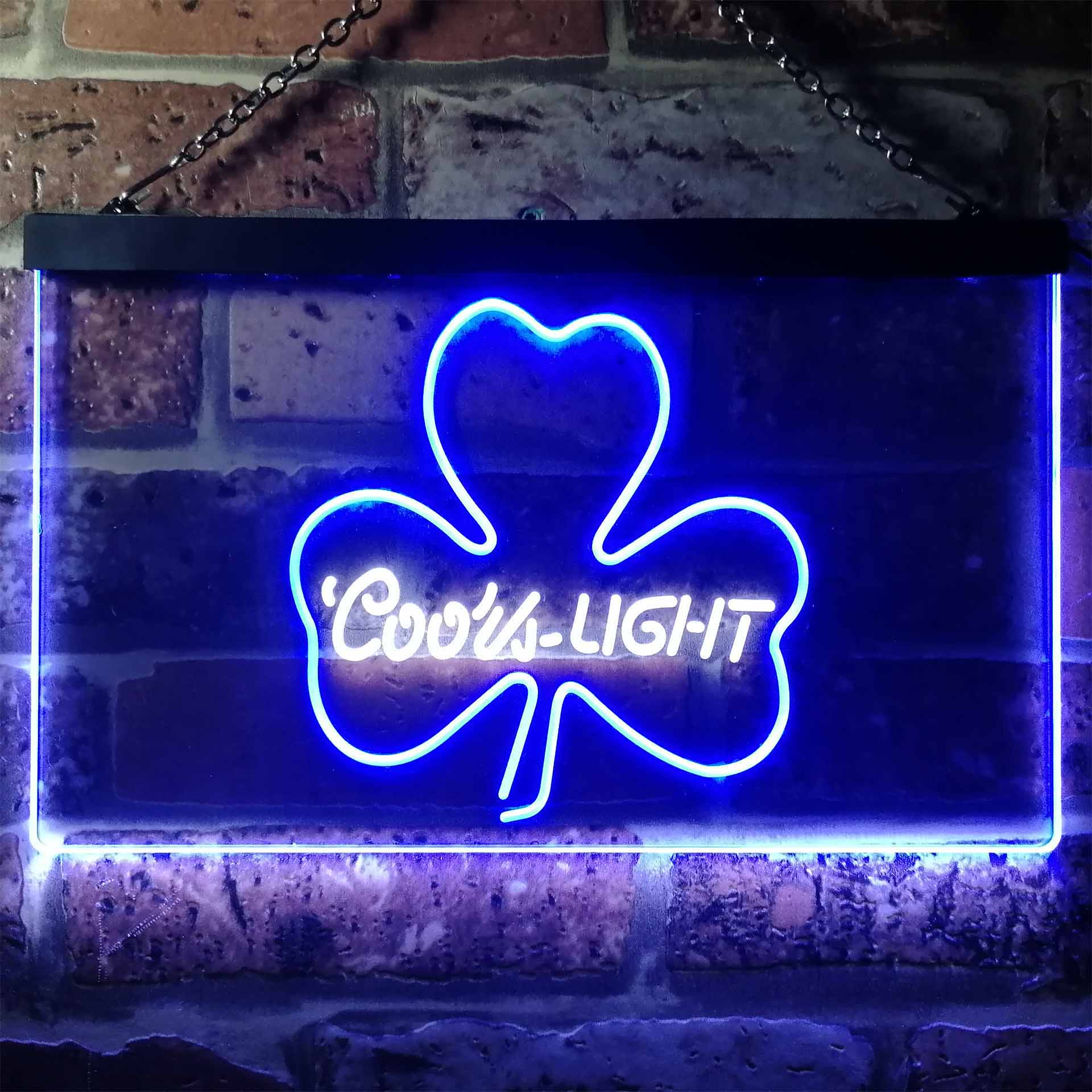 Coors Light Green Clover Shamrock Neon-Like LED Sign