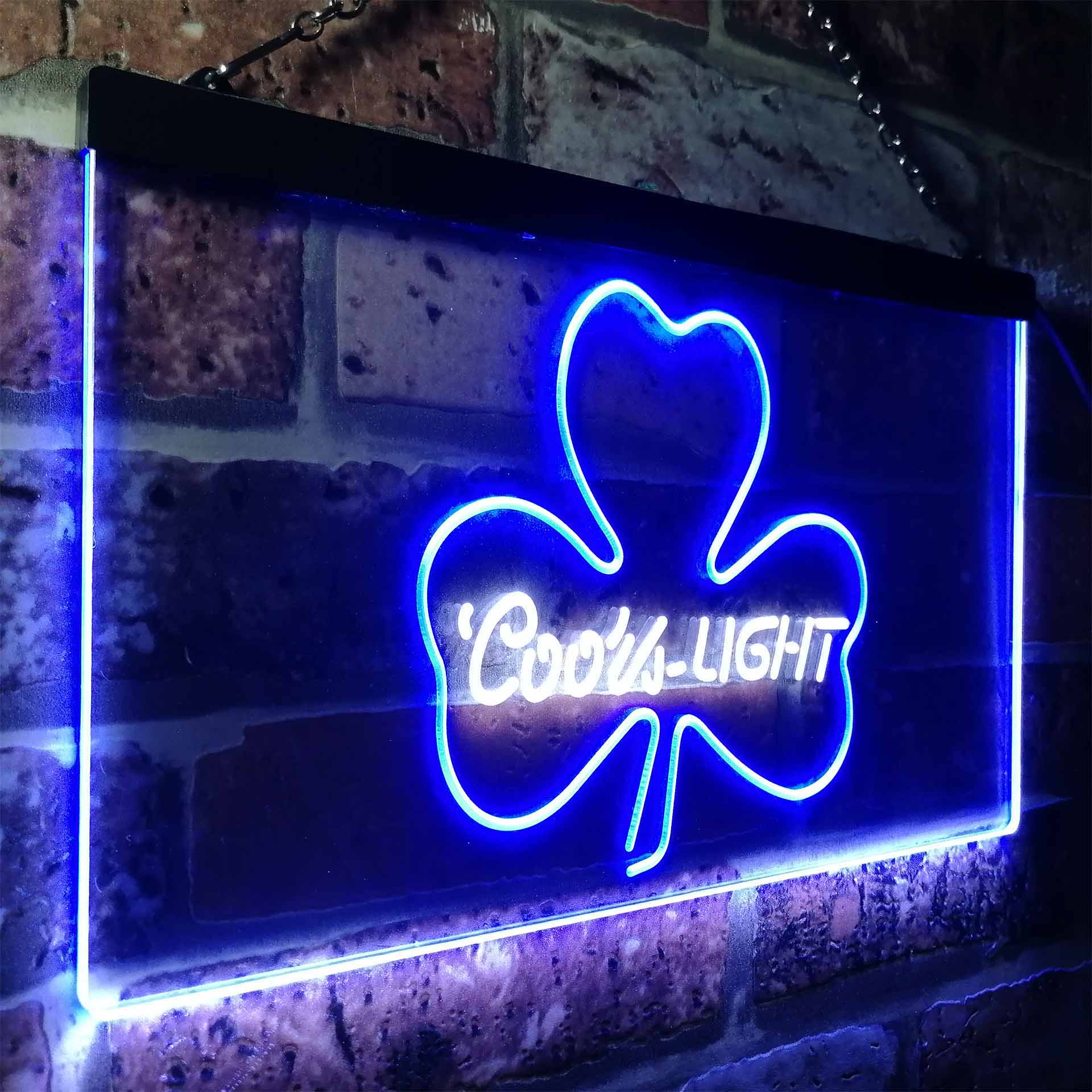 Coors Light Green Clover Shamrock Neon-Like LED Sign