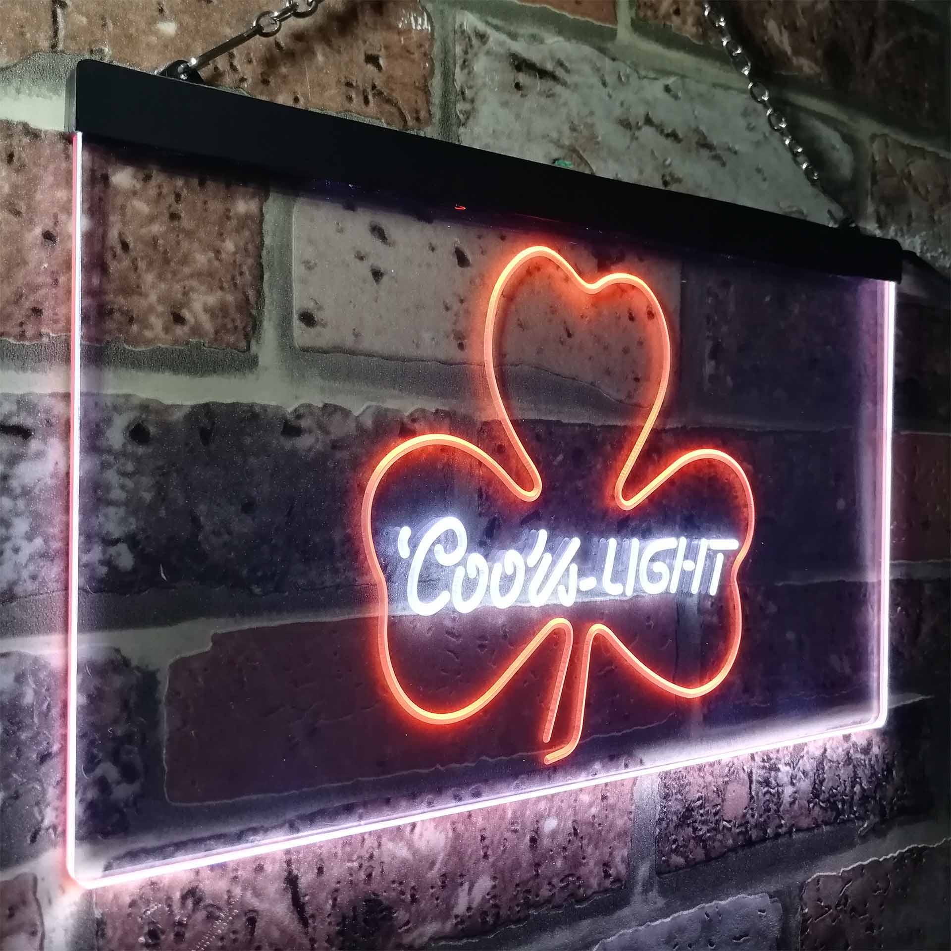 Coors Light Green Clover Shamrock Neon-Like LED Sign