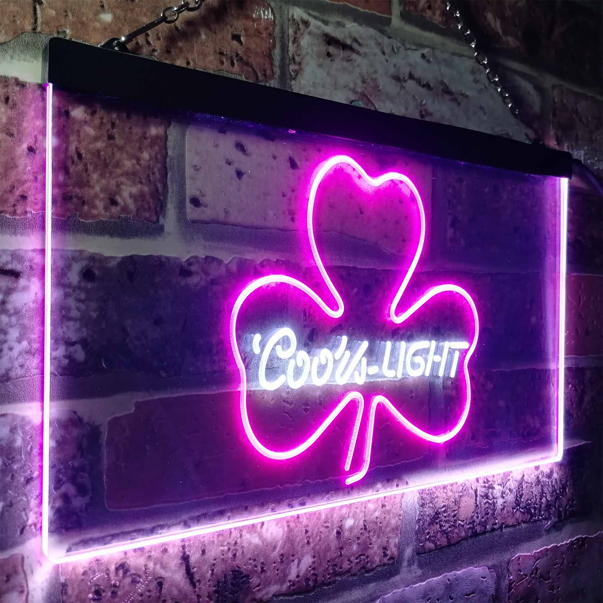 Coors Light Green Clover Shamrock Neon-Like LED Sign