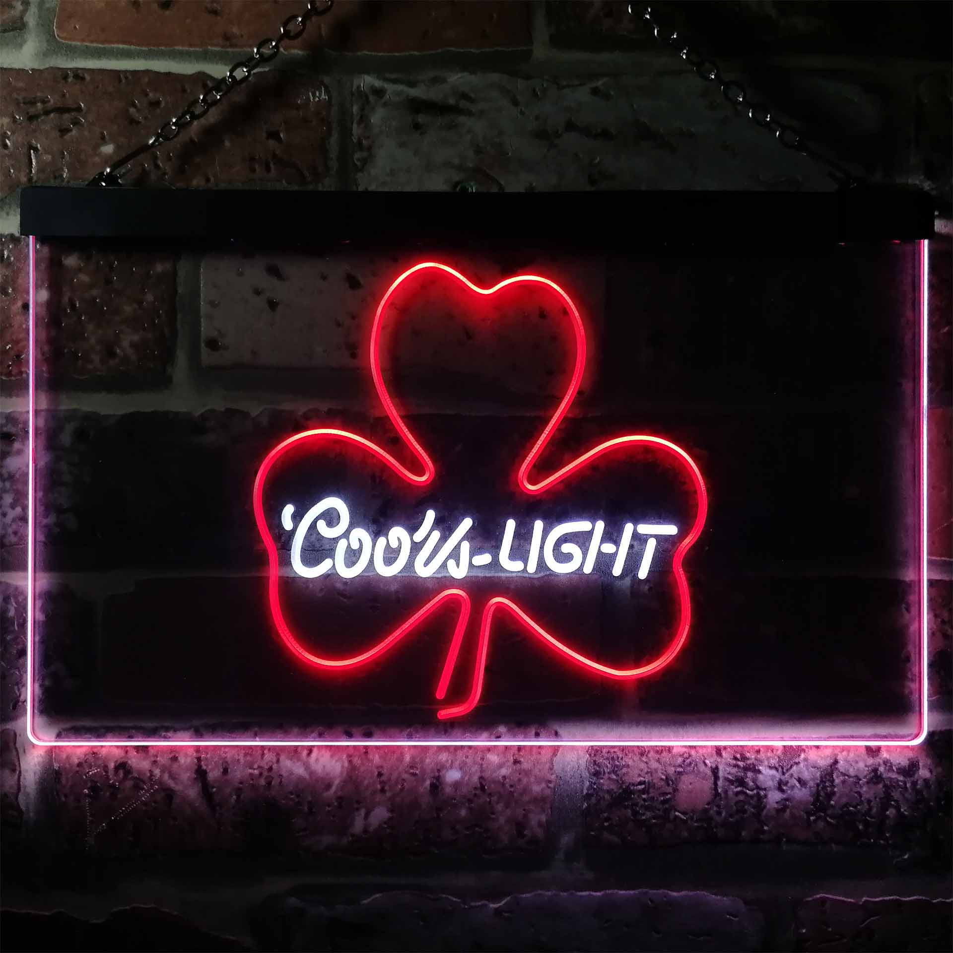 Coors Light Green Clover Shamrock Neon-Like LED Sign