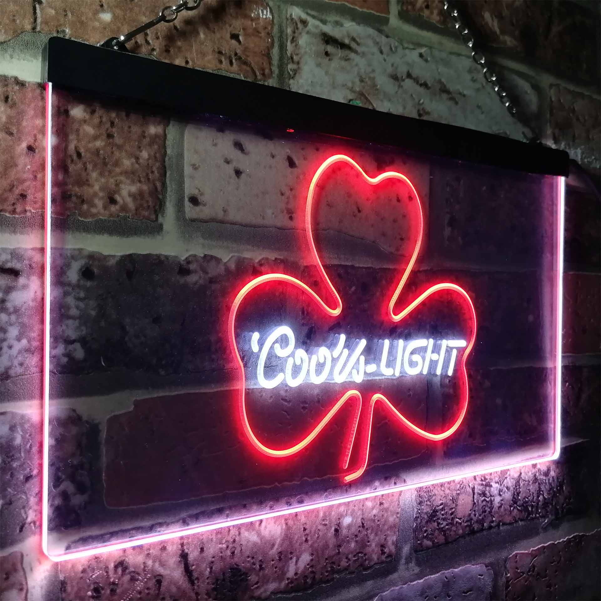 Coors Light Green Clover Shamrock Neon-Like LED Sign