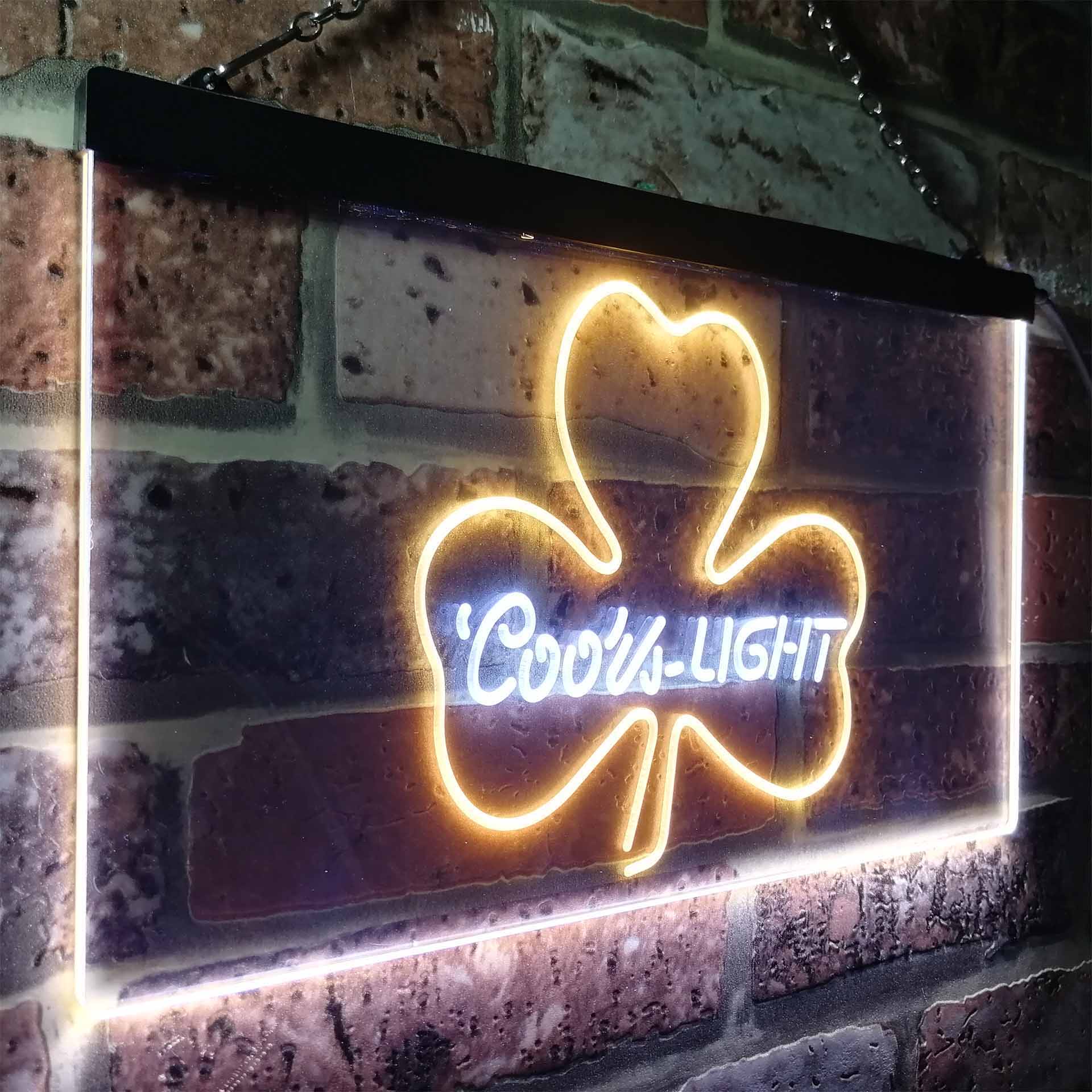 Coors Light Green Clover Shamrock Neon-Like LED Sign