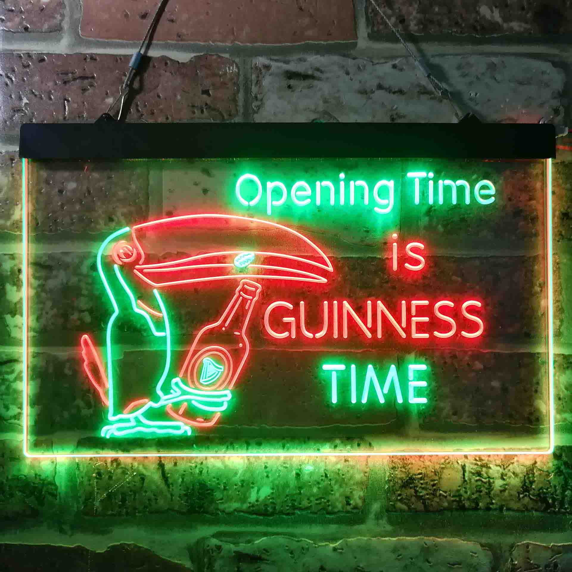 Guinness Time Opening Beer Dual Color LED Neon Sign ProLedSign