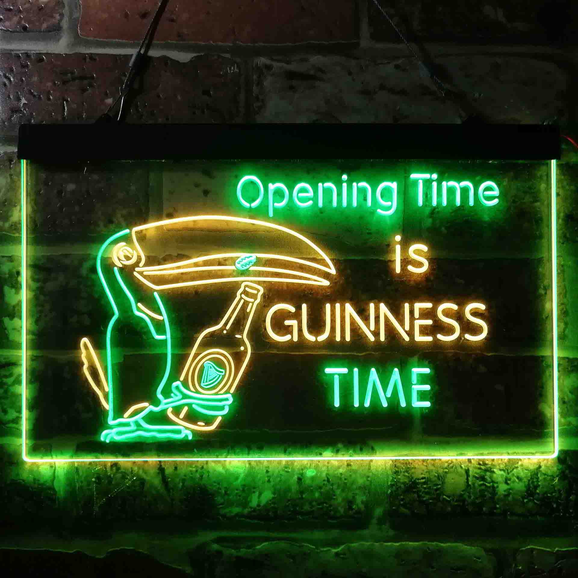 Guinness Time Opening Beer Dual Color LED Neon Sign ProLedSign