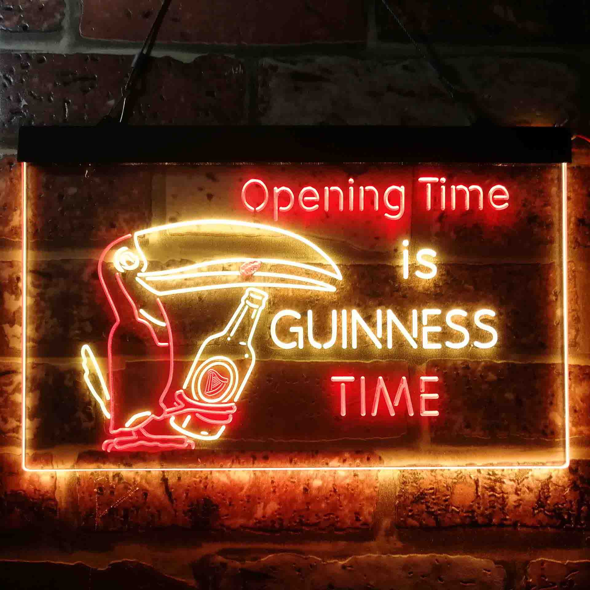 Guinness Time Opening Beer Dual Color LED Neon Sign ProLedSign