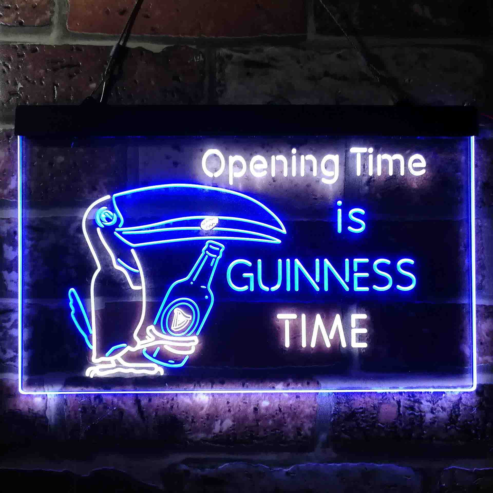 Guinness Time Opening Beer Dual Color LED Neon Sign ProLedSign