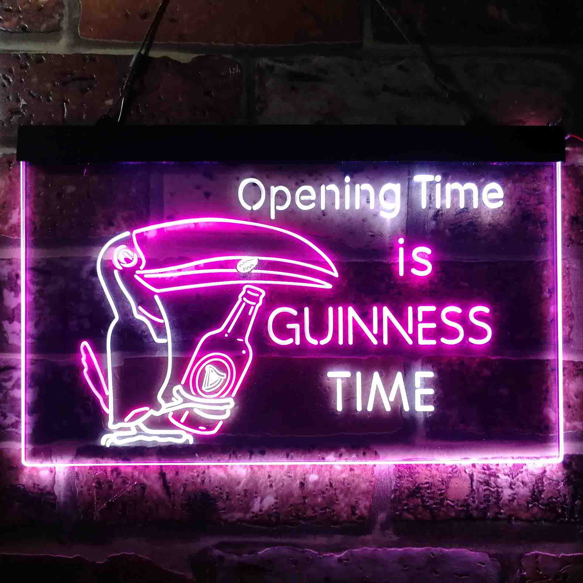 Guinness Time Opening Beer Dual Color LED Neon Sign ProLedSign