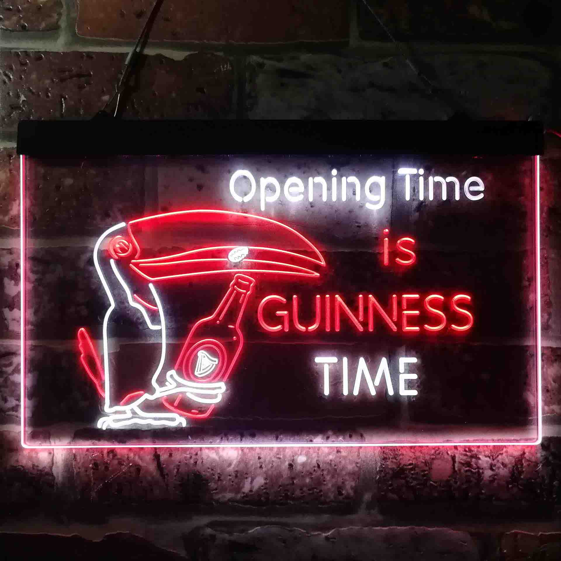 Guinness Time Opening Beer Dual Color LED Neon Sign ProLedSign