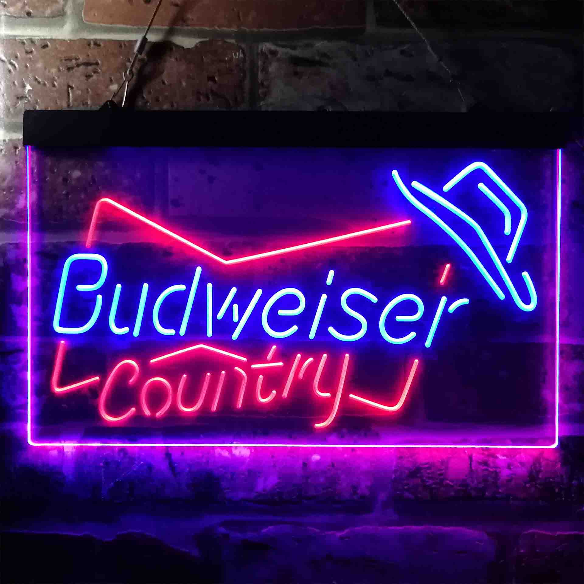Budweiser Country Cowboys Bowtie Hat Neon-Like LED Sign - ProLedSign