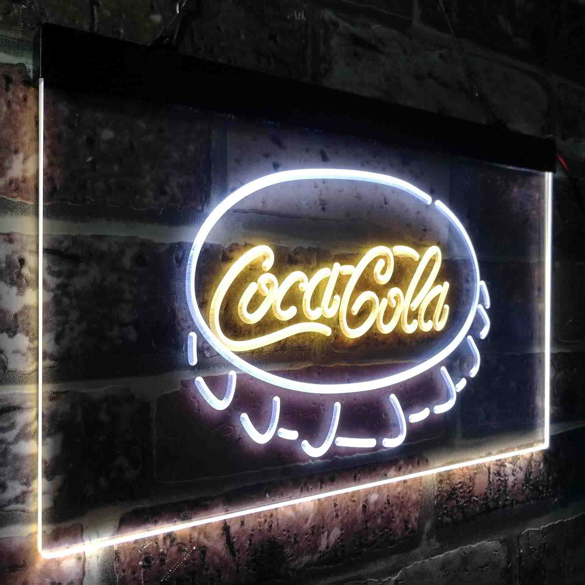 Coca Cola Coke Bottle Cap Bar Neon-Like LED Sign