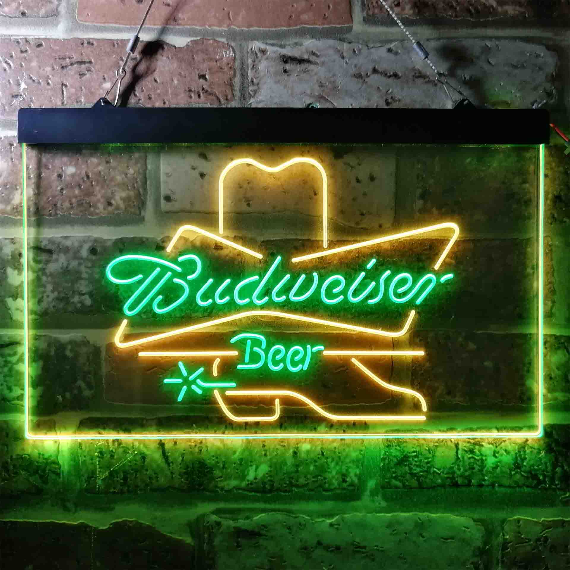 Budweiser Cowboys Boot Dual Color LED Neon Sign ProLedSign