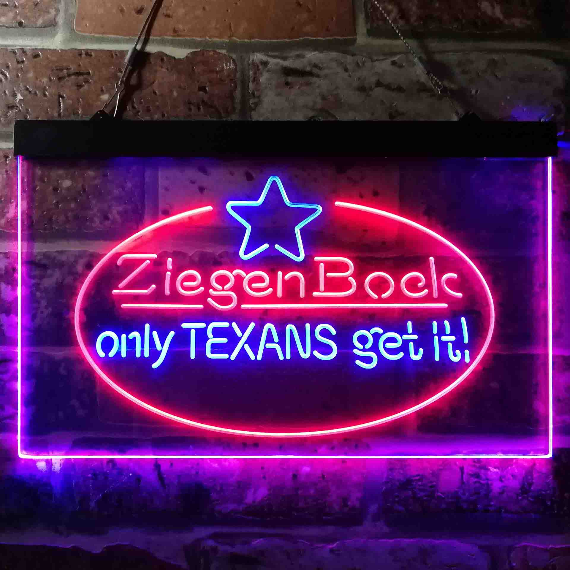 ZiegenBock Amber Only Texans Get it Neon-Like LED Sign