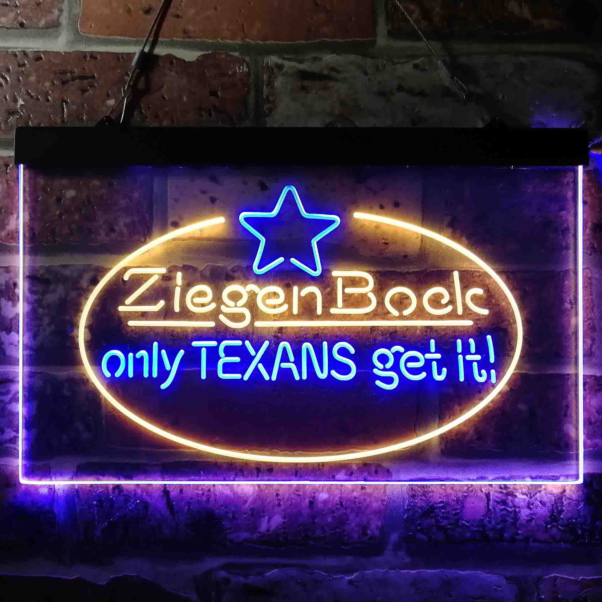 ZiegenBock Amber Only Texans Get it Neon-Like LED Sign