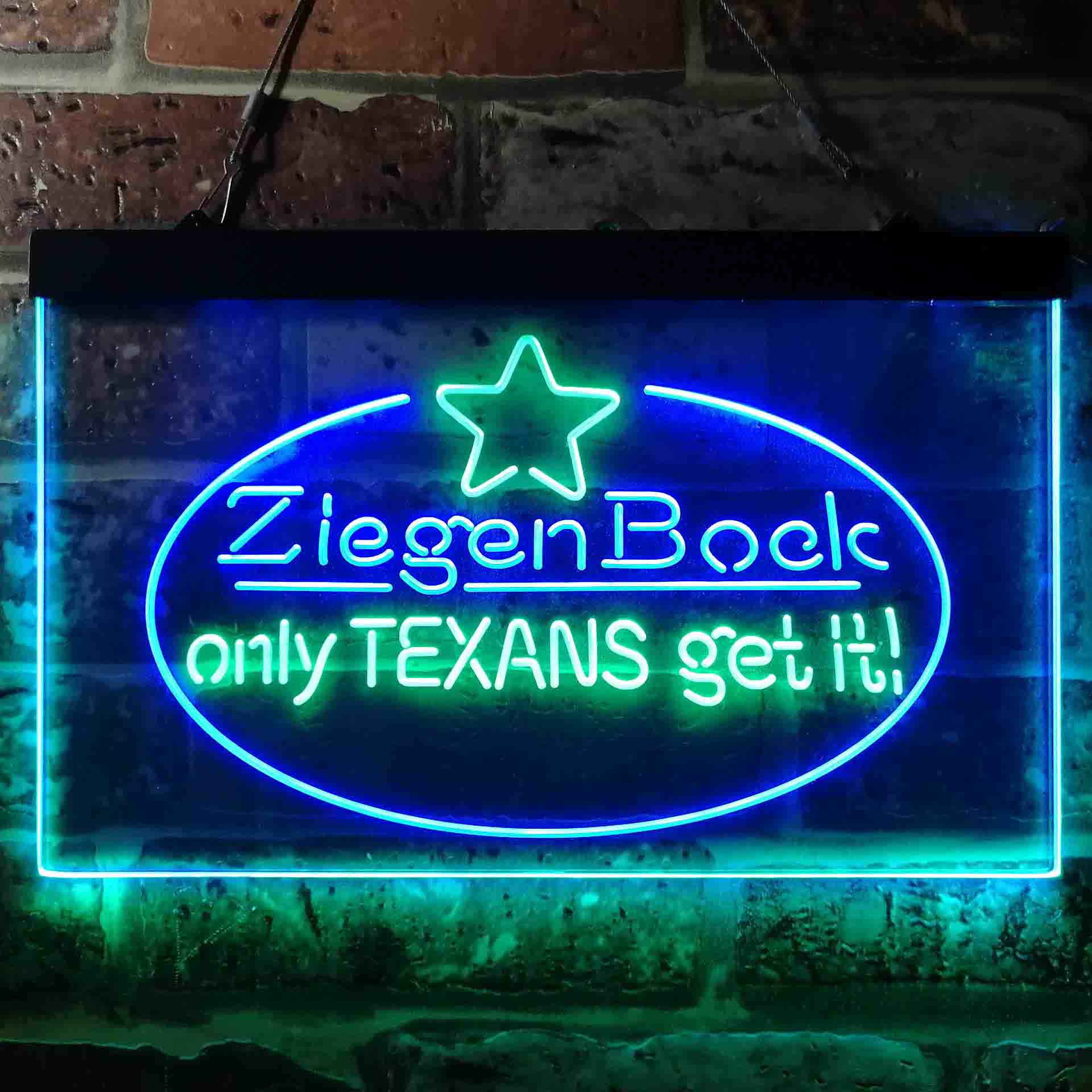 ZiegenBock Amber Only Texans Get it Neon-Like LED Sign