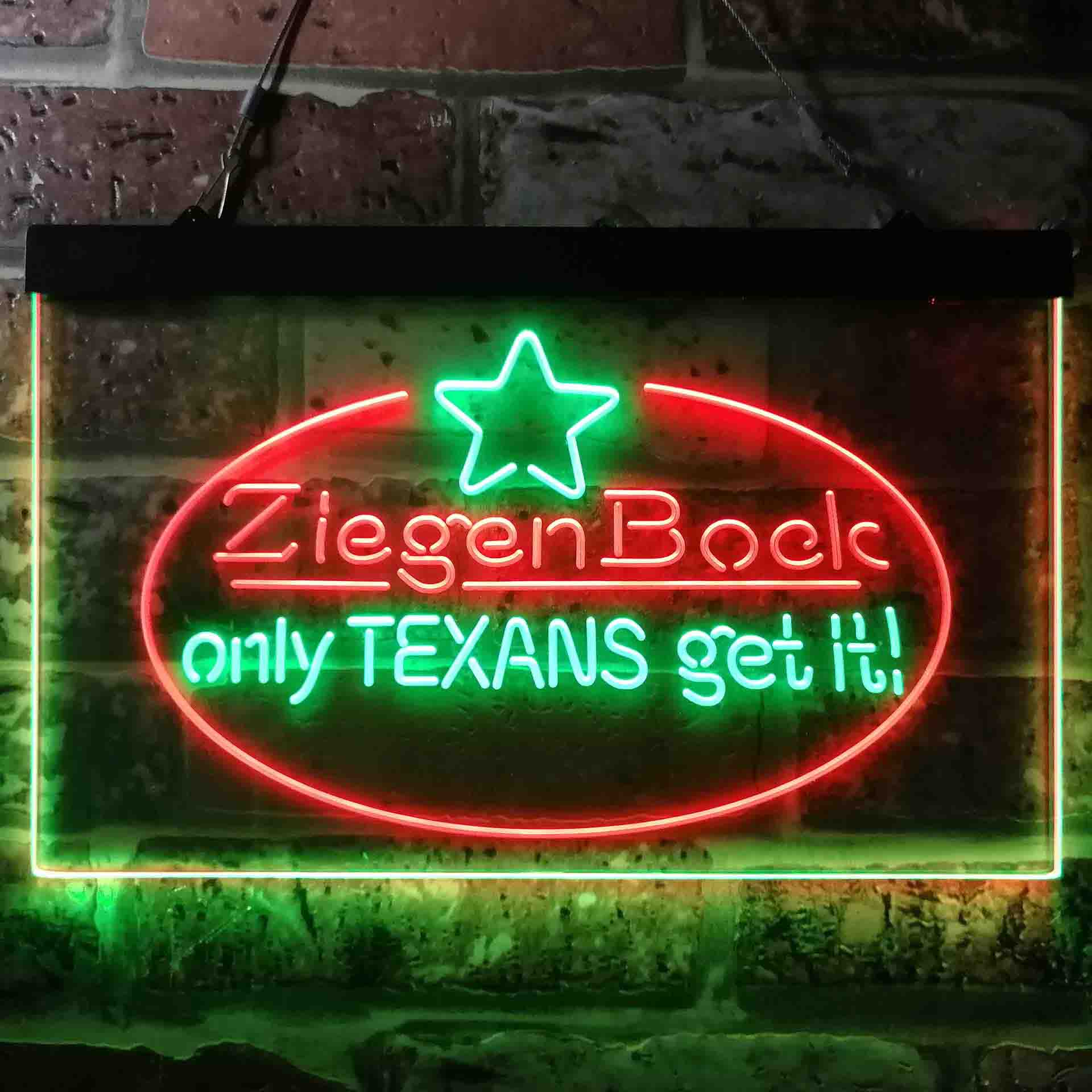 ZiegenBock Amber Only Texans Get it Neon-Like LED Sign