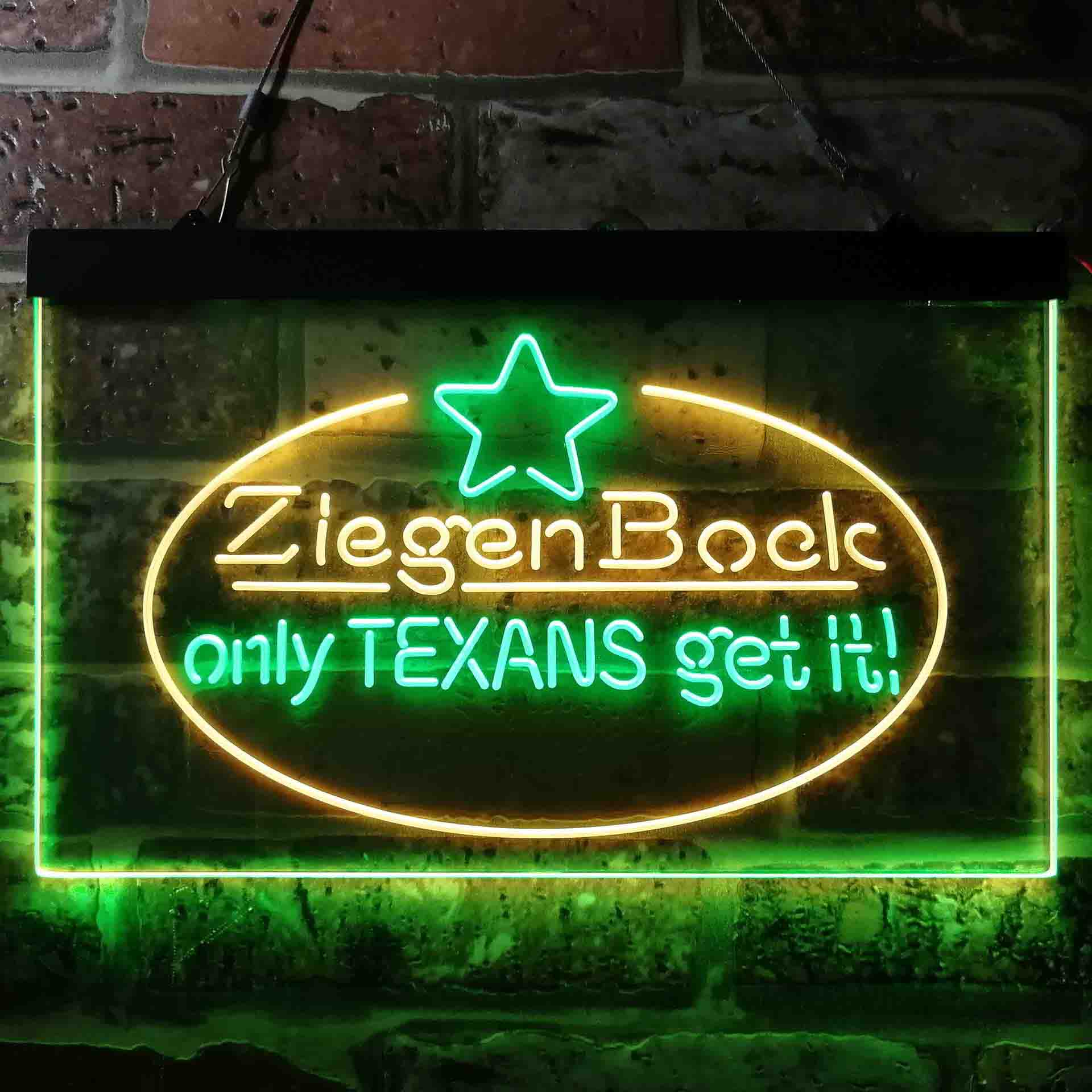 ZiegenBock Amber Only Texans Get it Neon-Like LED Sign