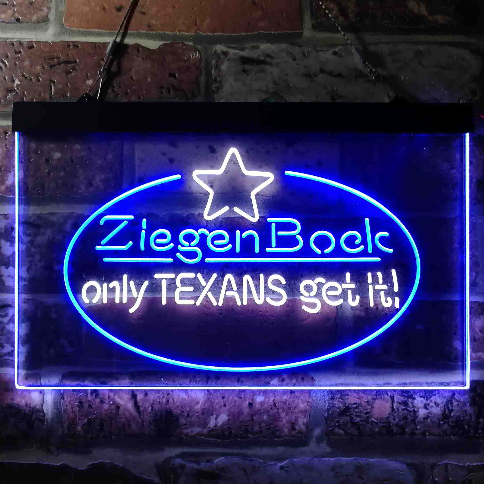 ZiegenBock Amber Only Texans Get it Neon-Like LED Sign