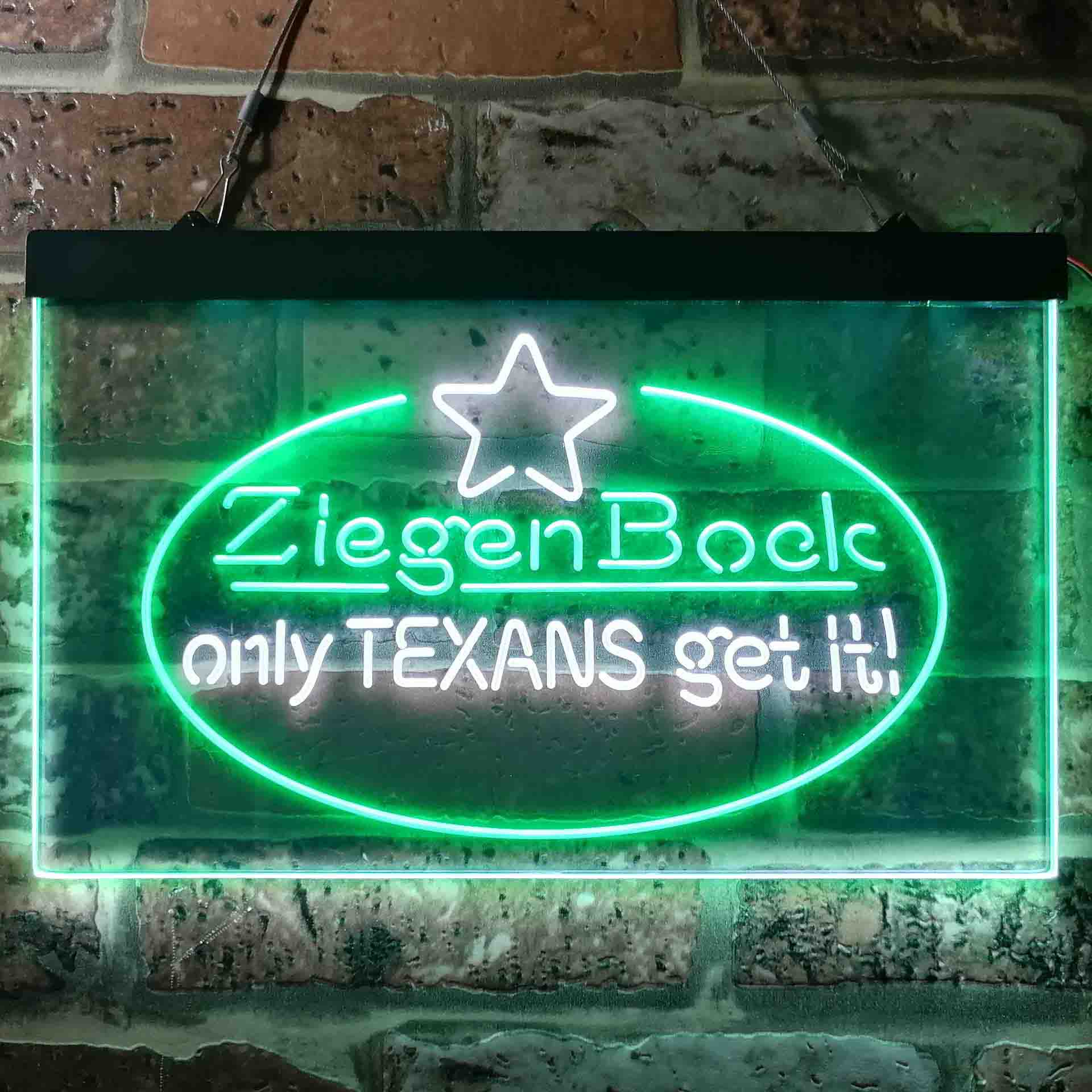 ZiegenBock Amber Only Texans Get it Neon-Like LED Sign