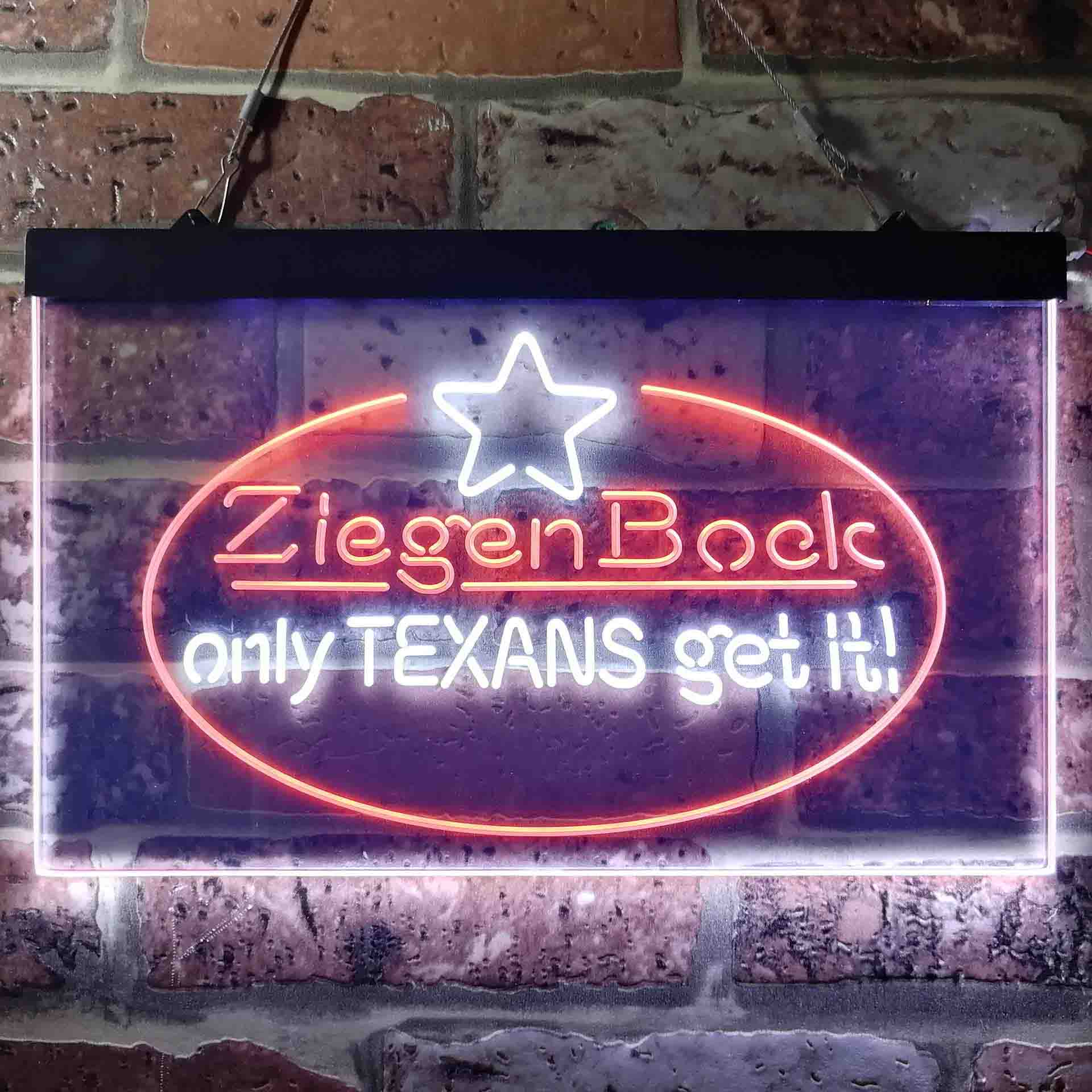 ZiegenBock Amber Only Texans Get it Neon-Like LED Sign