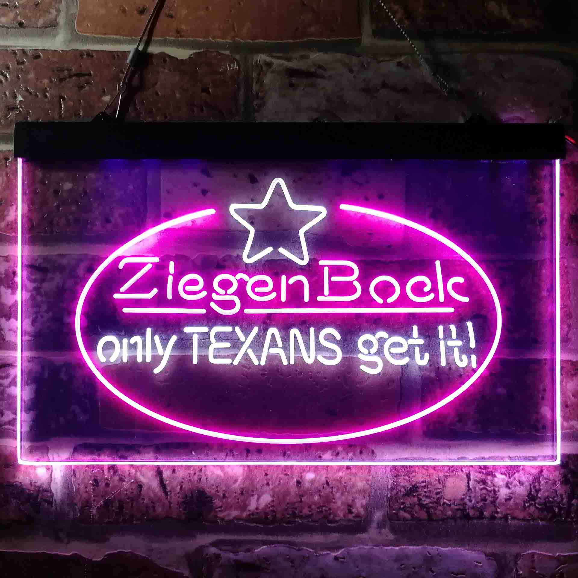 ZiegenBock Amber Only Texans Get it Neon-Like LED Sign