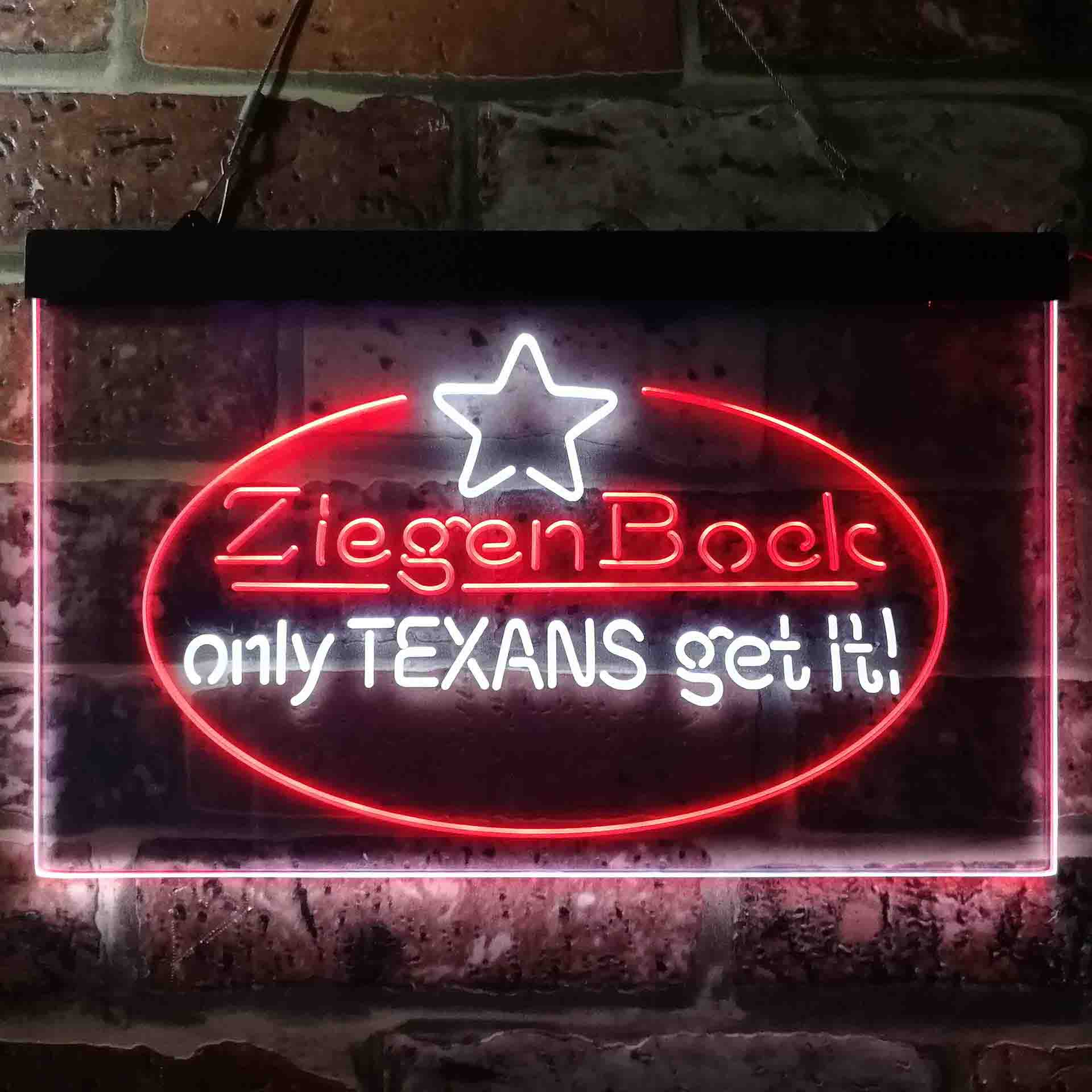 ZiegenBock Amber Only Texans Get it Neon-Like LED Sign