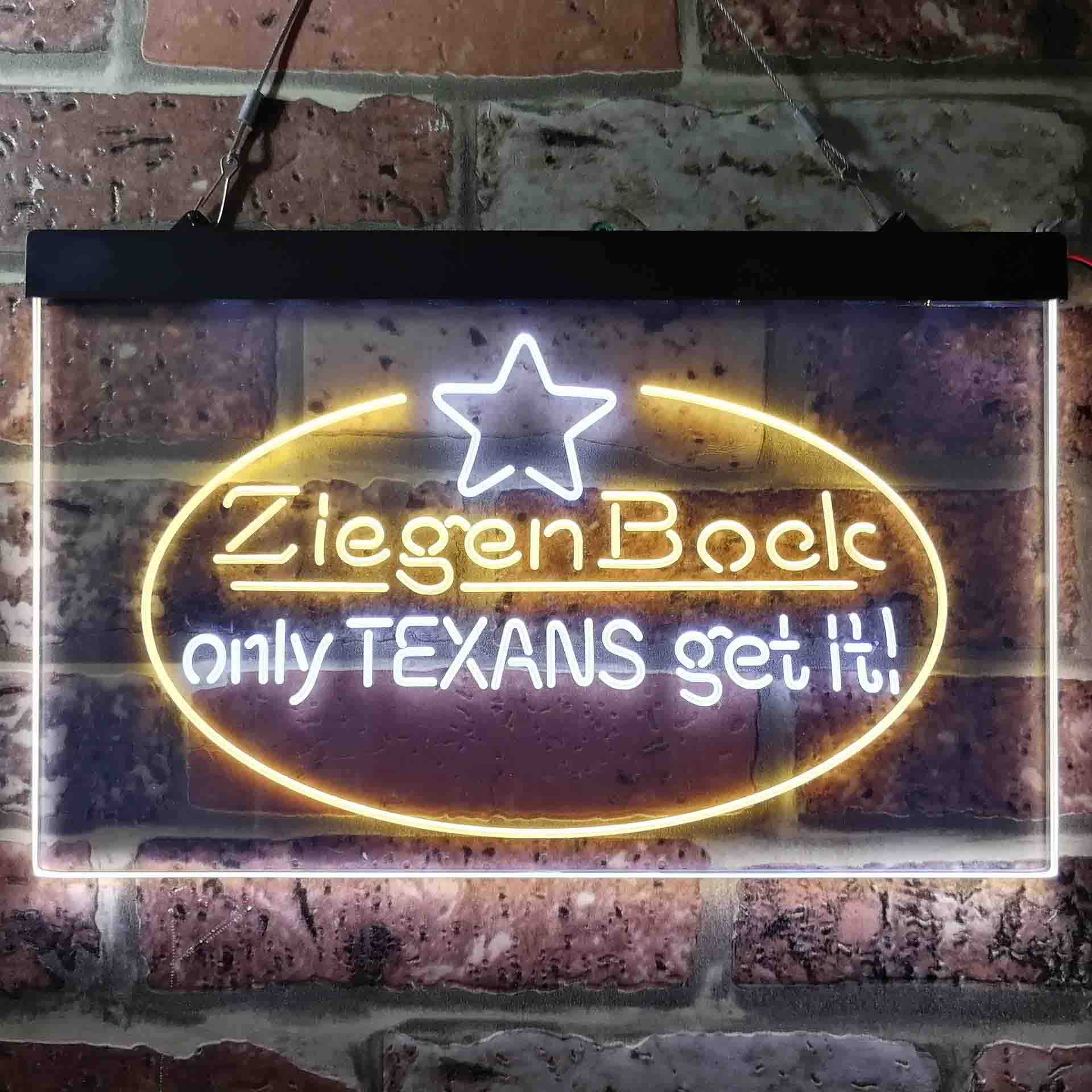 ZiegenBock Amber Only Texans Get it Neon-Like LED Sign