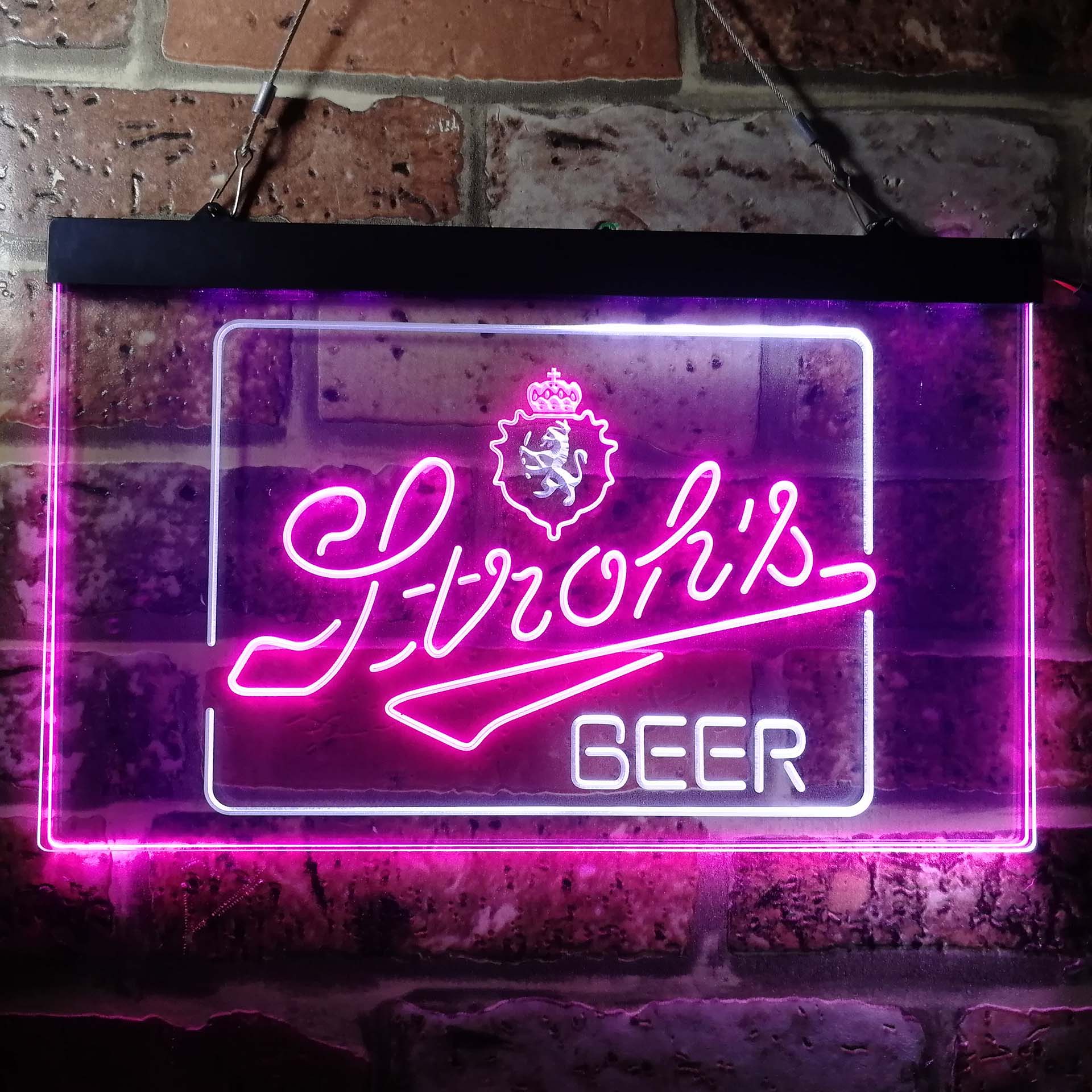 Stroh's Beer Man Cave Bar Dual Color LED Neon Sign ProLedSign