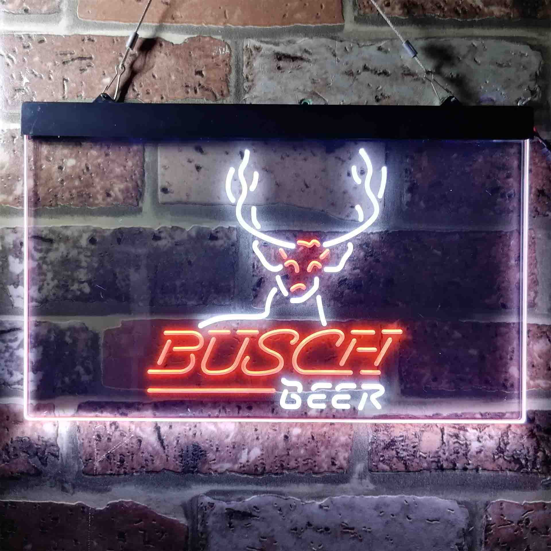 Busch Beer Cabin Deer Hunt Neon-Like LED Sign