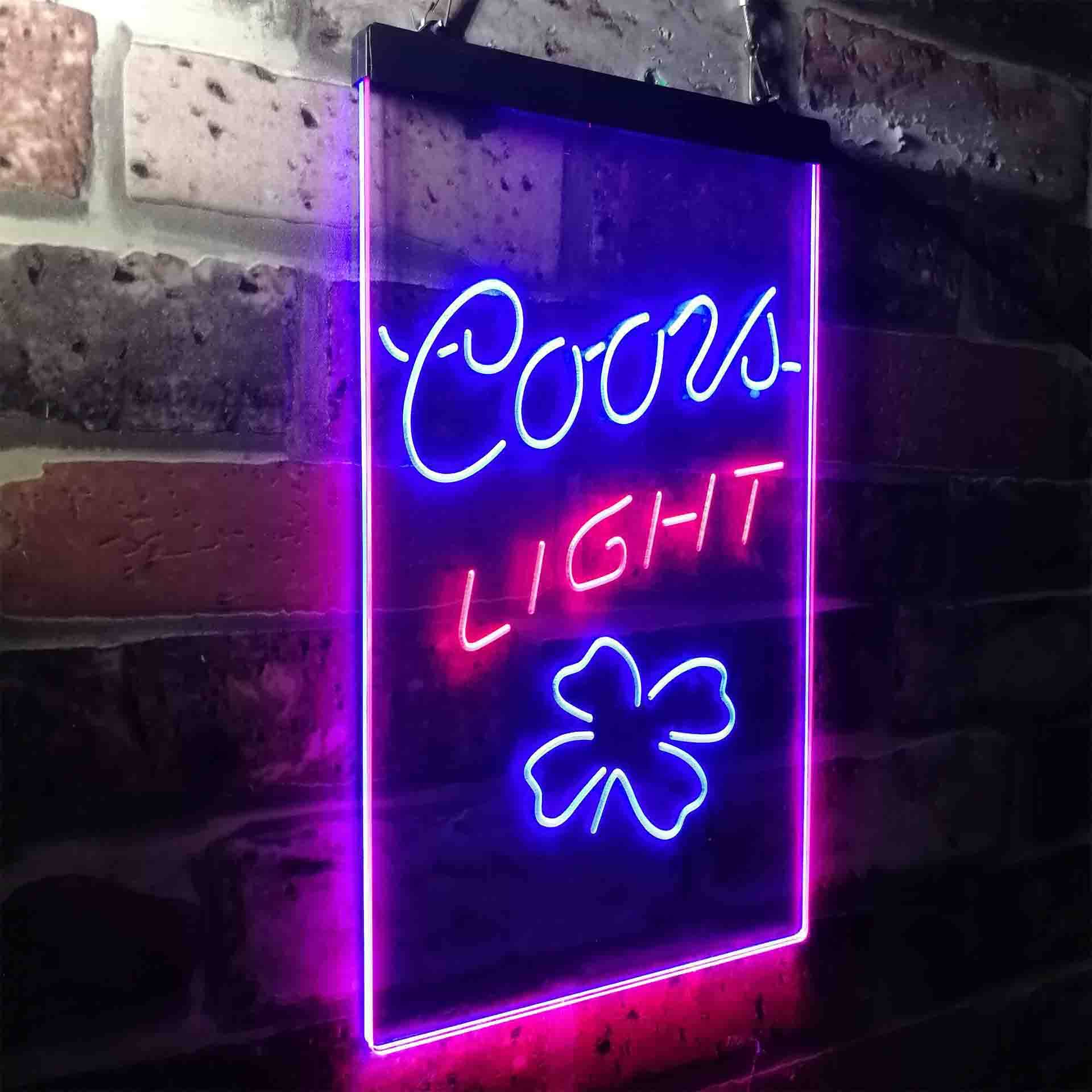 Coors Light 4 Leaf Clover Beer Neon-Like LED Sign