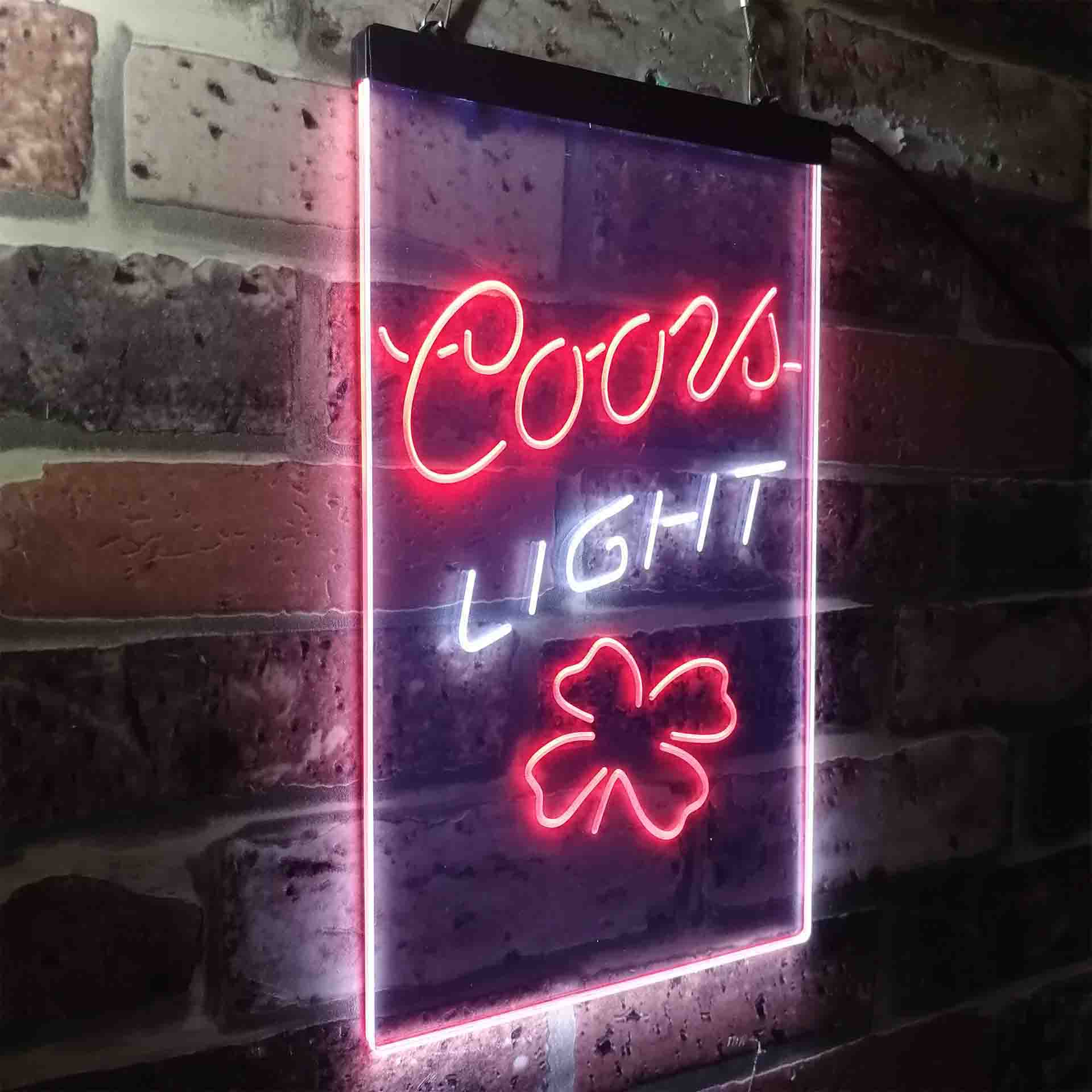 Coors Light 4 Leaf Clover Beer Neon-Like LED Sign