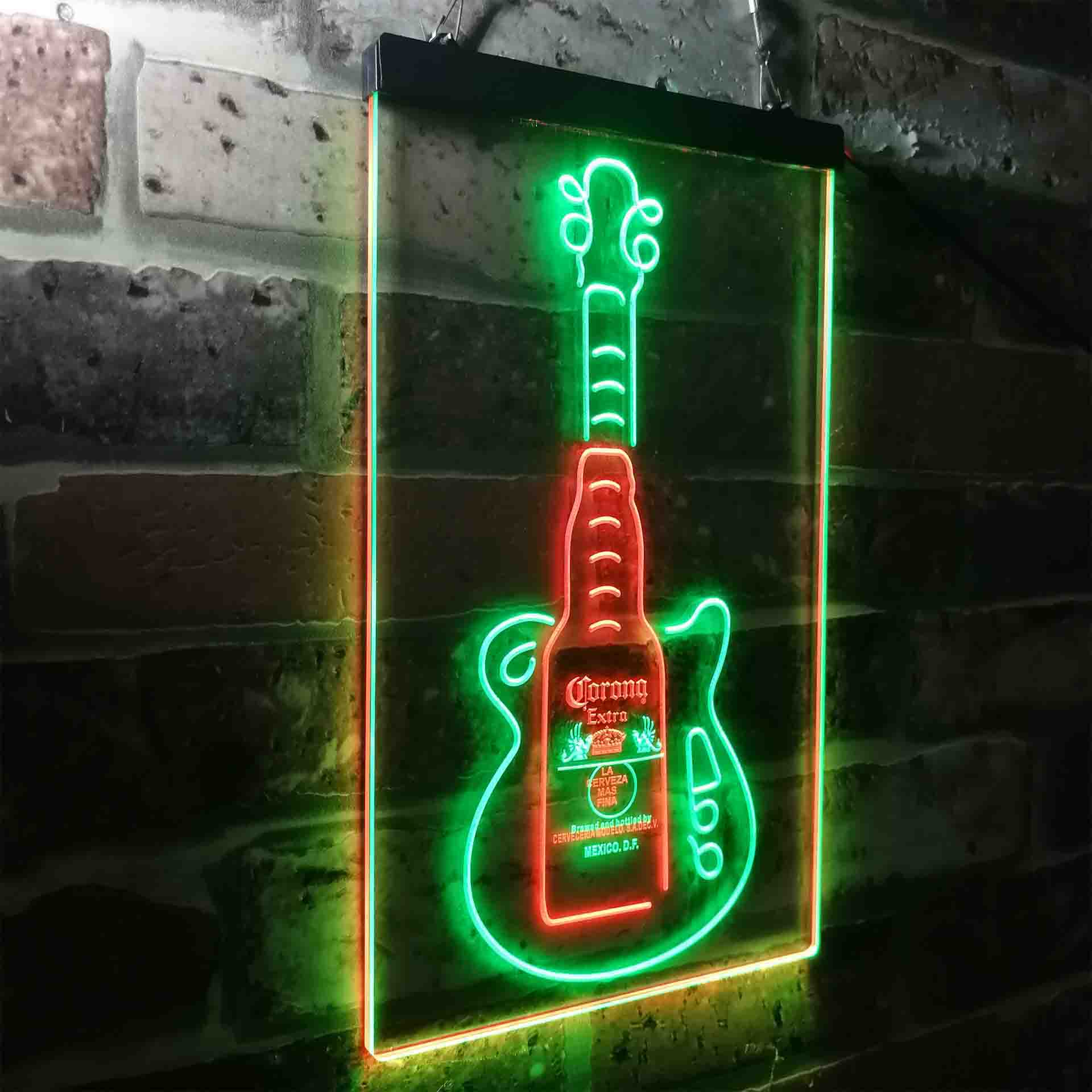 Corona Extra Guitar Bottle Neon-Like LED Sign