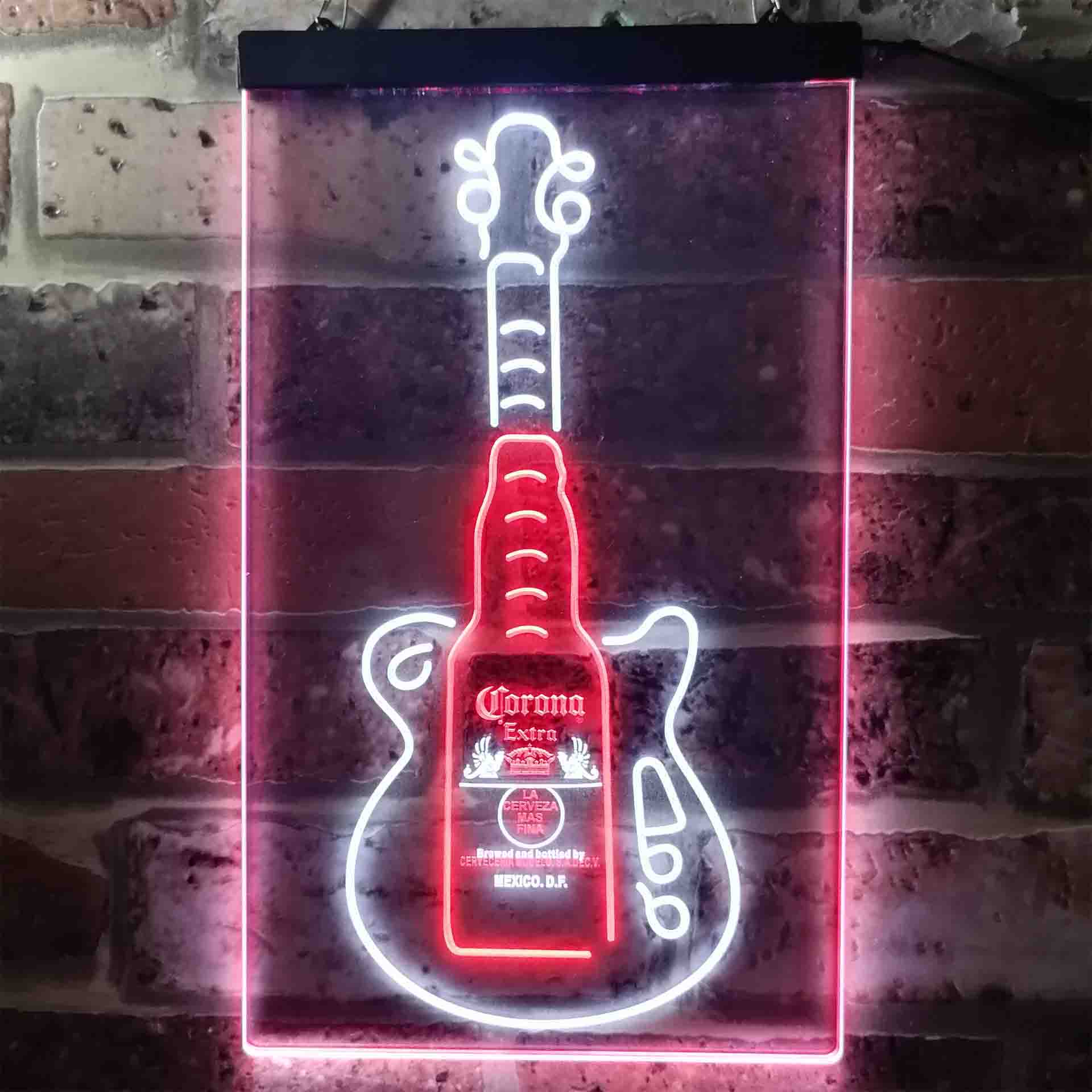 Corona Extra Guitar Bottle Neon-Like LED Sign