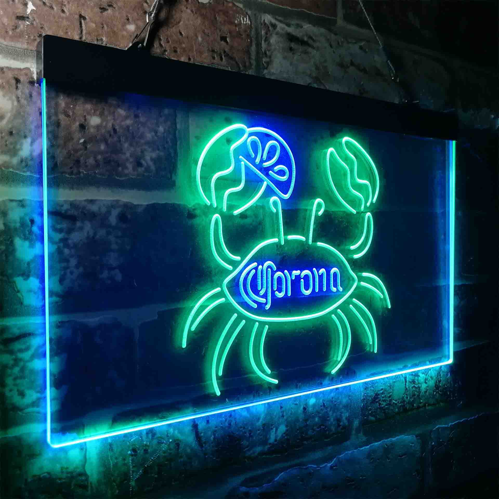 Corona Crab Lime Lemon Beer Neon-Like LED Sign - ProLedSign