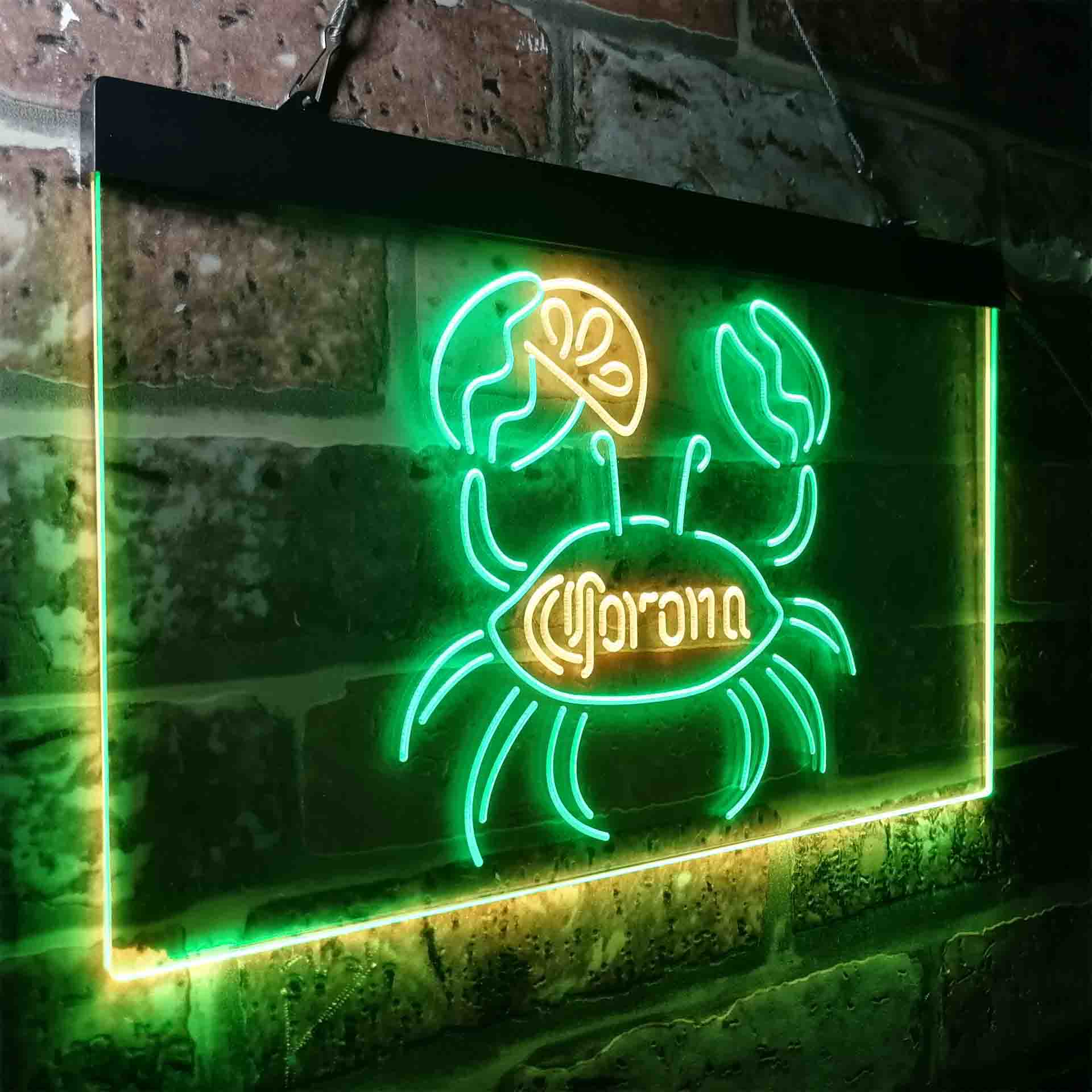 Corona Crab Lime Lemon Beer Neon-Like LED Sign - ProLedSign