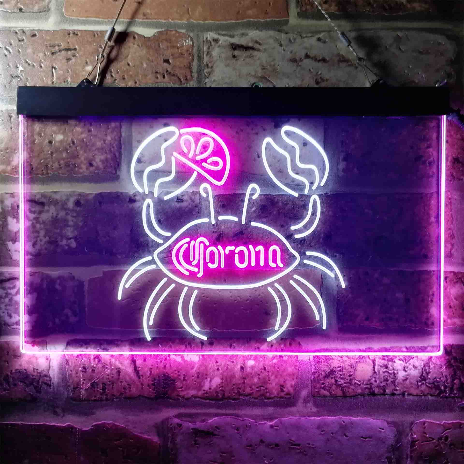 Corona Crab Lime Lemon Beer Neon-Like LED Sign