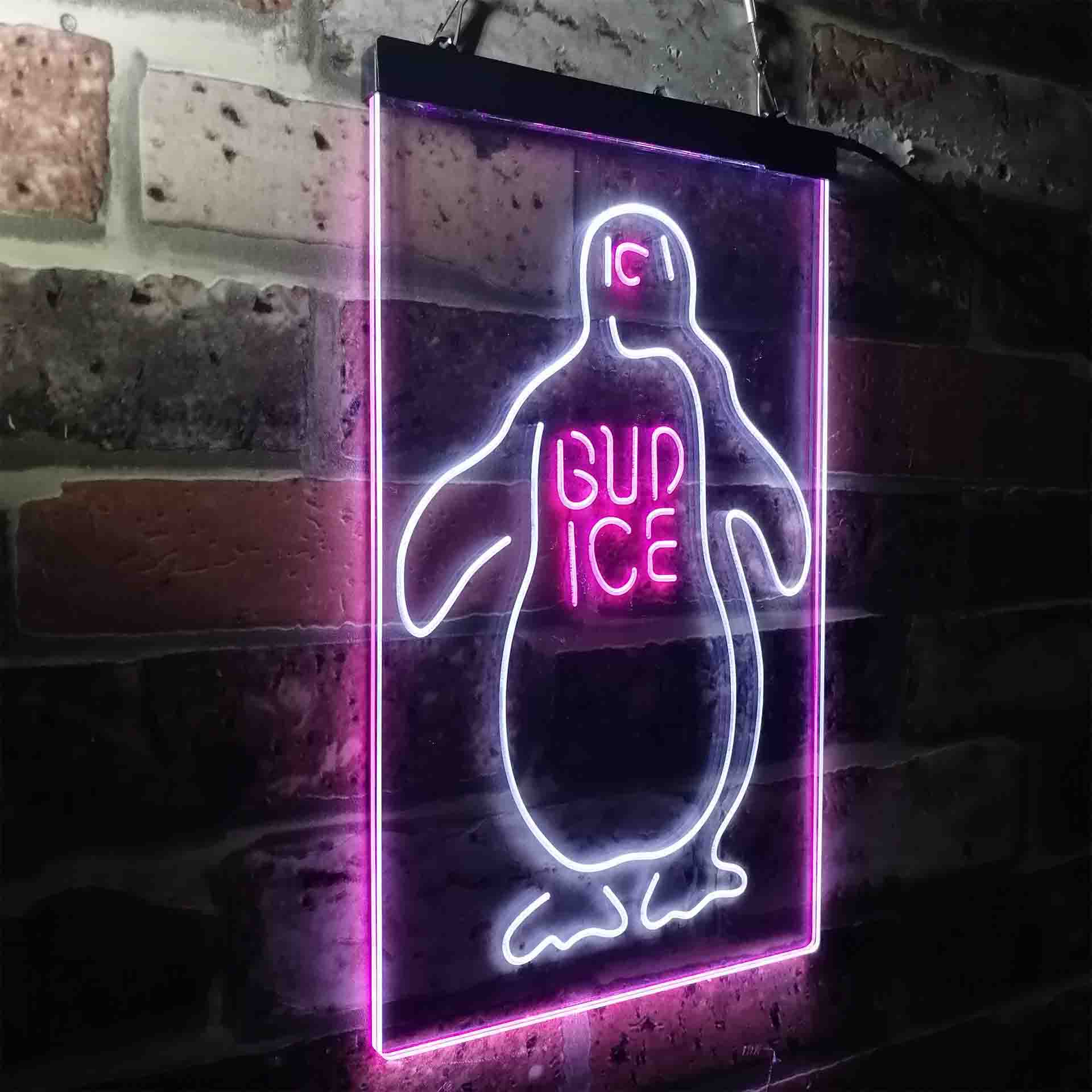 Bud Ice Penguin Beer Neon-Like LED Sign