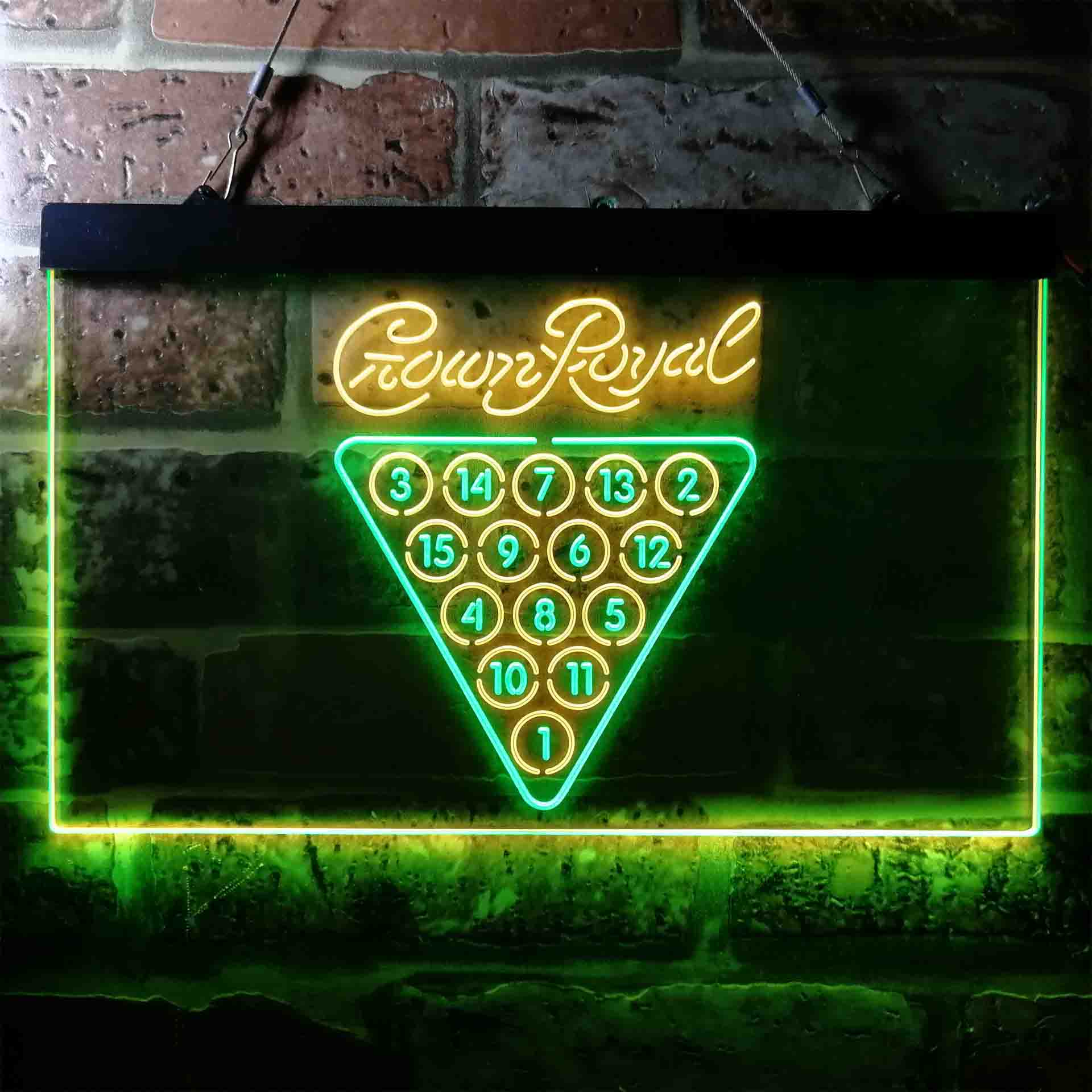 Crown Royal Pool Snooker Billiard Room Neon-Like LED Sign
